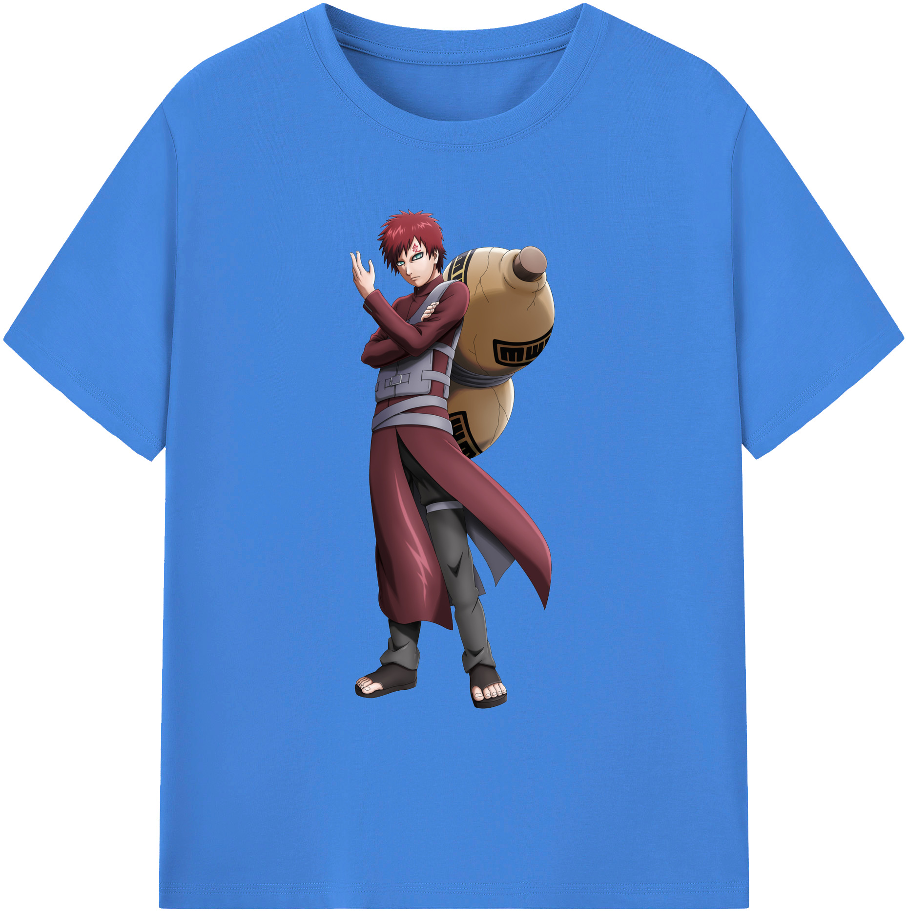 （画像用） NARUTO -ナルト- ガアラ Gaara 綿100％ メンズ半袖Tシャツ｜肌触りやわらか＆通気性
