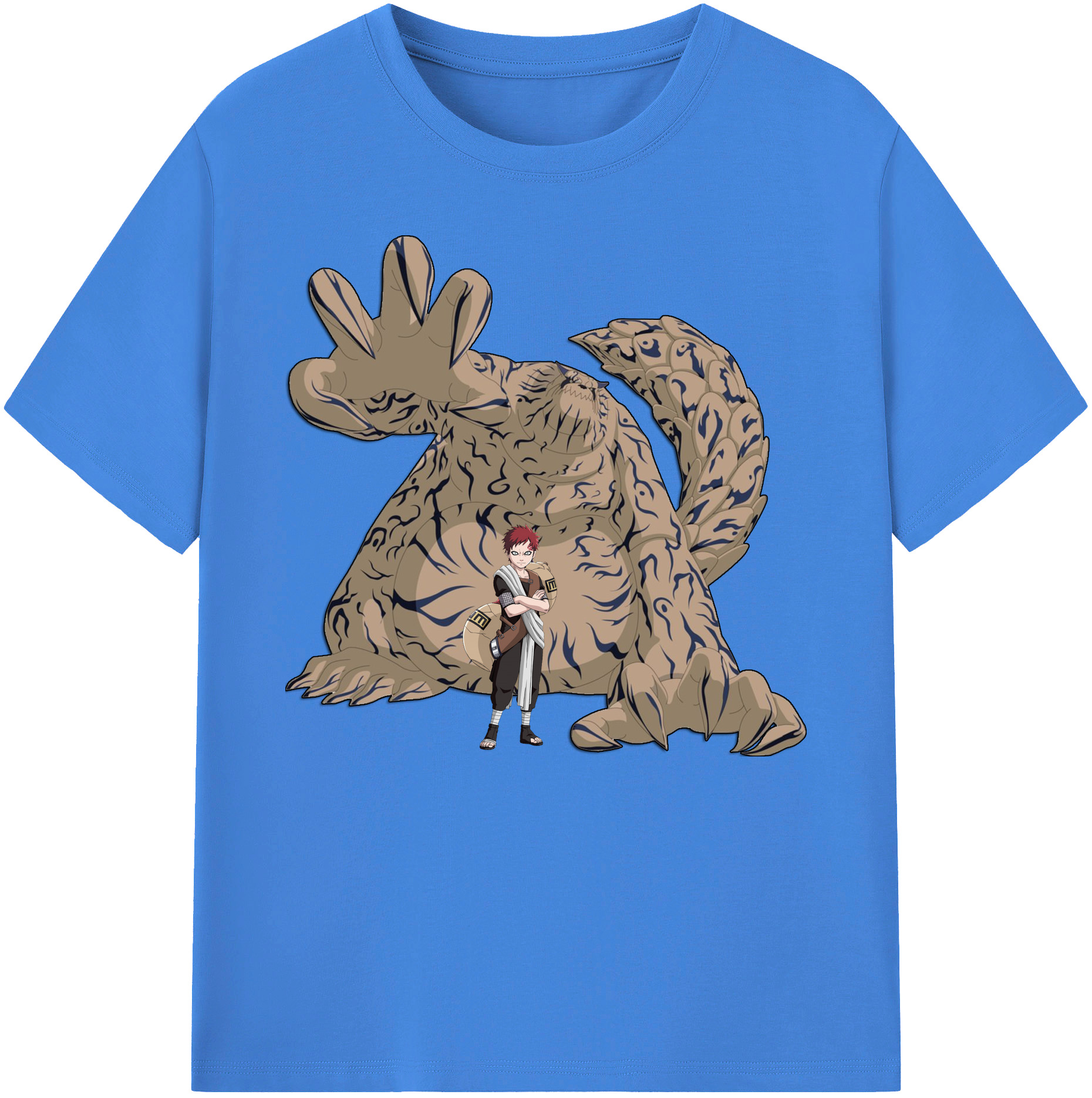 （画像用） NARUTO -ナルト- ガアラ Gaara 綿100％ メンズ半袖Tシャツ｜肌触りやわらか＆通気性