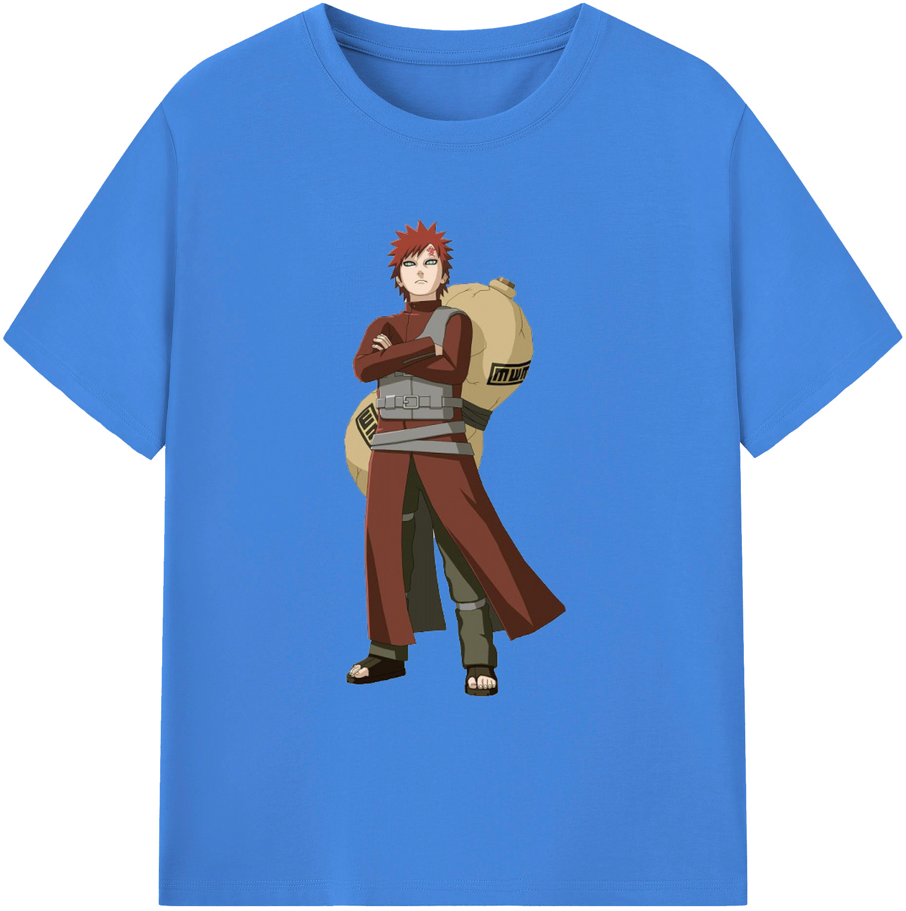 （画像用） NARUTO -ナルト- ガアラ Gaara 綿100％ メンズ半袖Tシャツ｜肌触りやわらか＆通気性