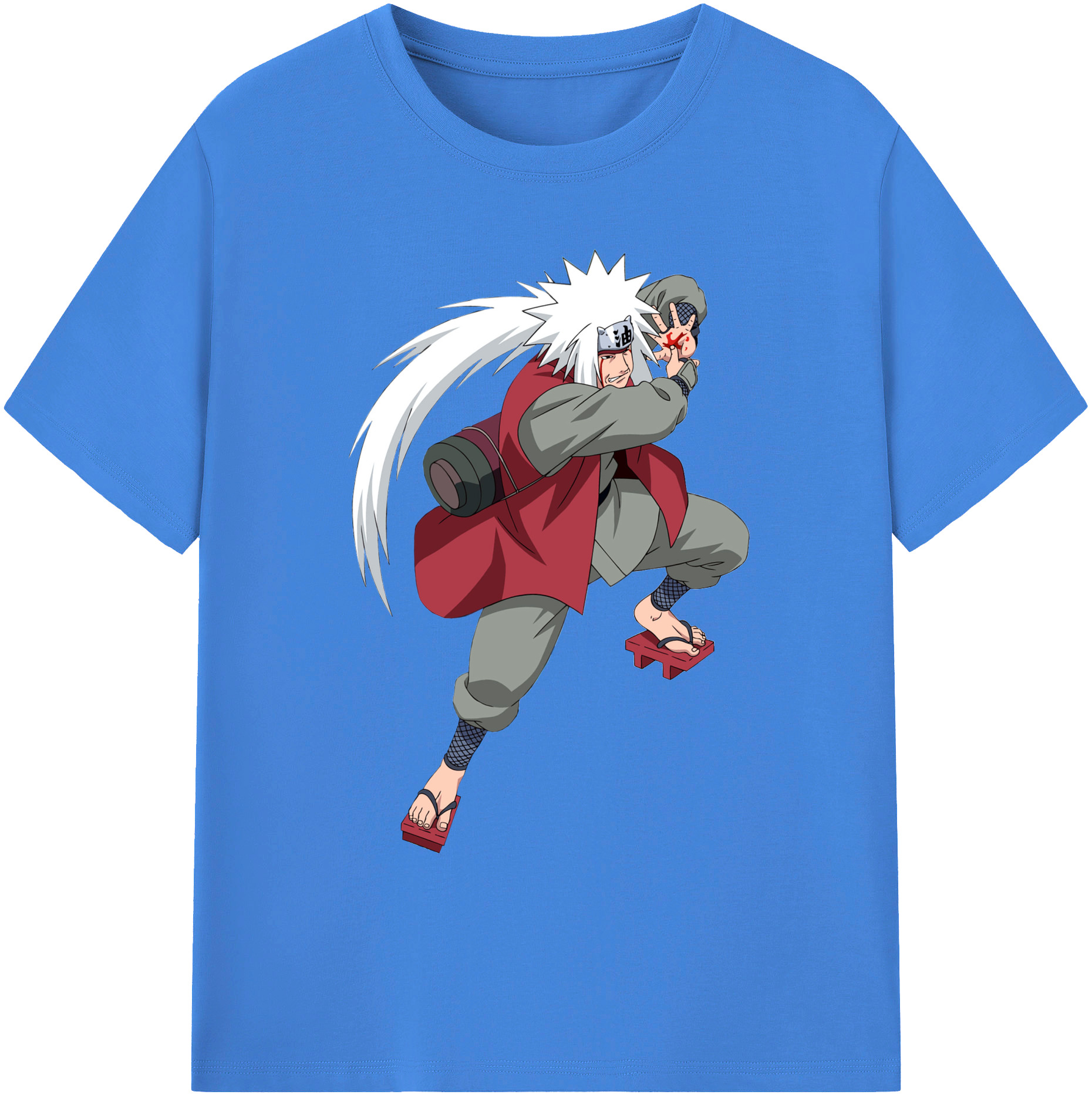 （画像用） NARUTO -ナルト- 自来也（じらいや） Jiraiya 綿100％ メンズ半袖Tシャツ｜肌触りやわらか＆通気性