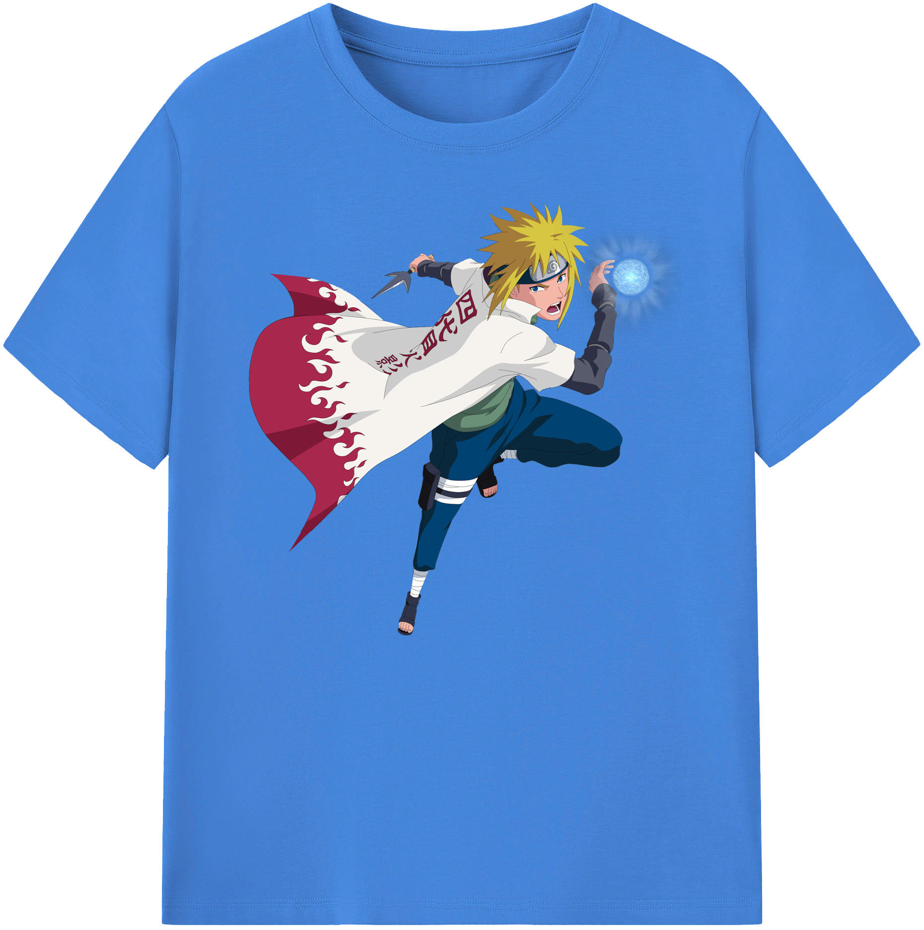 （画像用） NARUTO -ナルト- 波風 ミナト Namikaze Minato 綿100％ メンズ半袖Tシャツ｜肌触りやわらか＆通気性