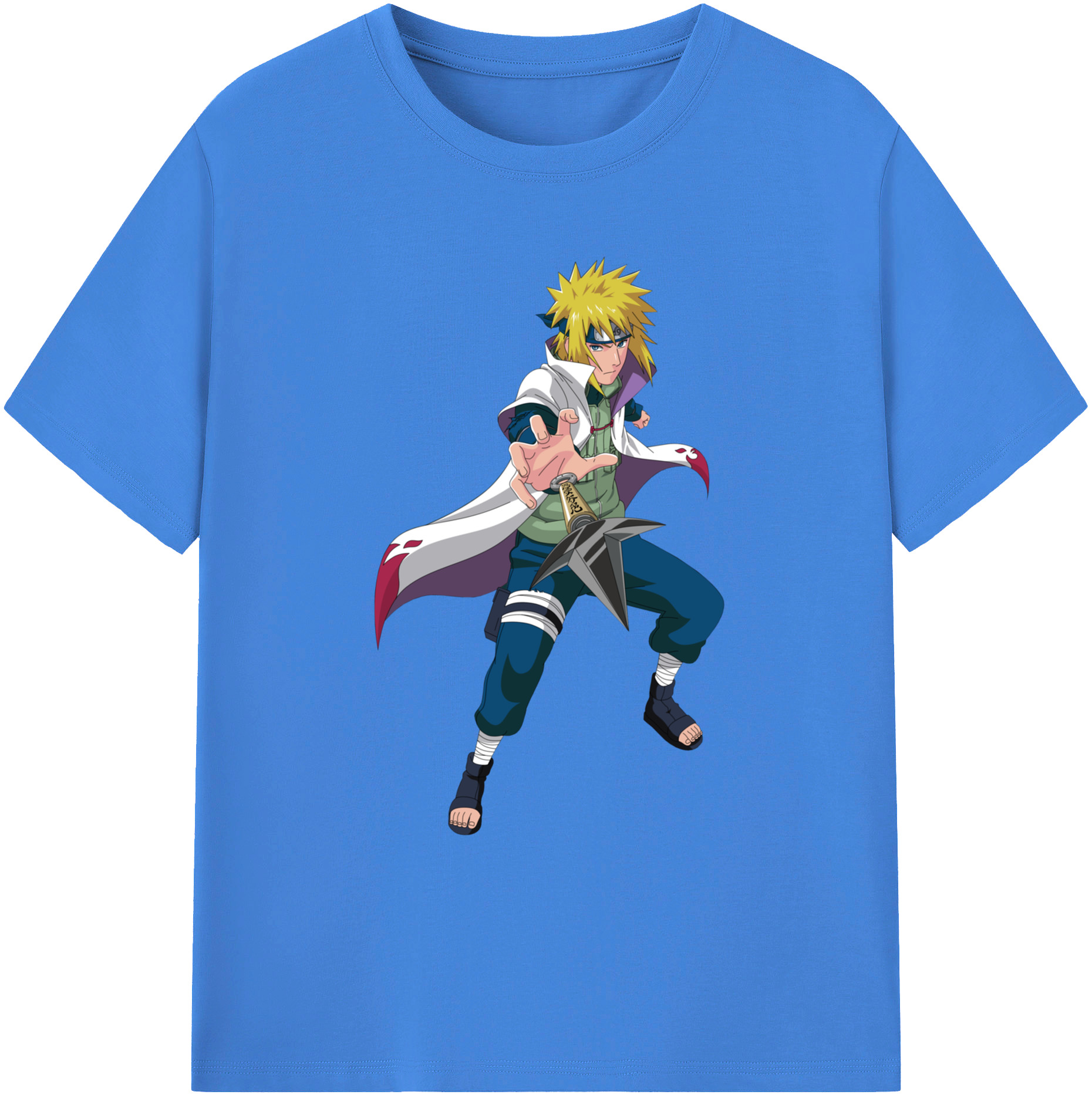 （画像用） NARUTO -ナルト- 波風 ミナト Namikaze Minato 綿100％ メンズ半袖Tシャツ｜肌触りやわらか＆通気性
