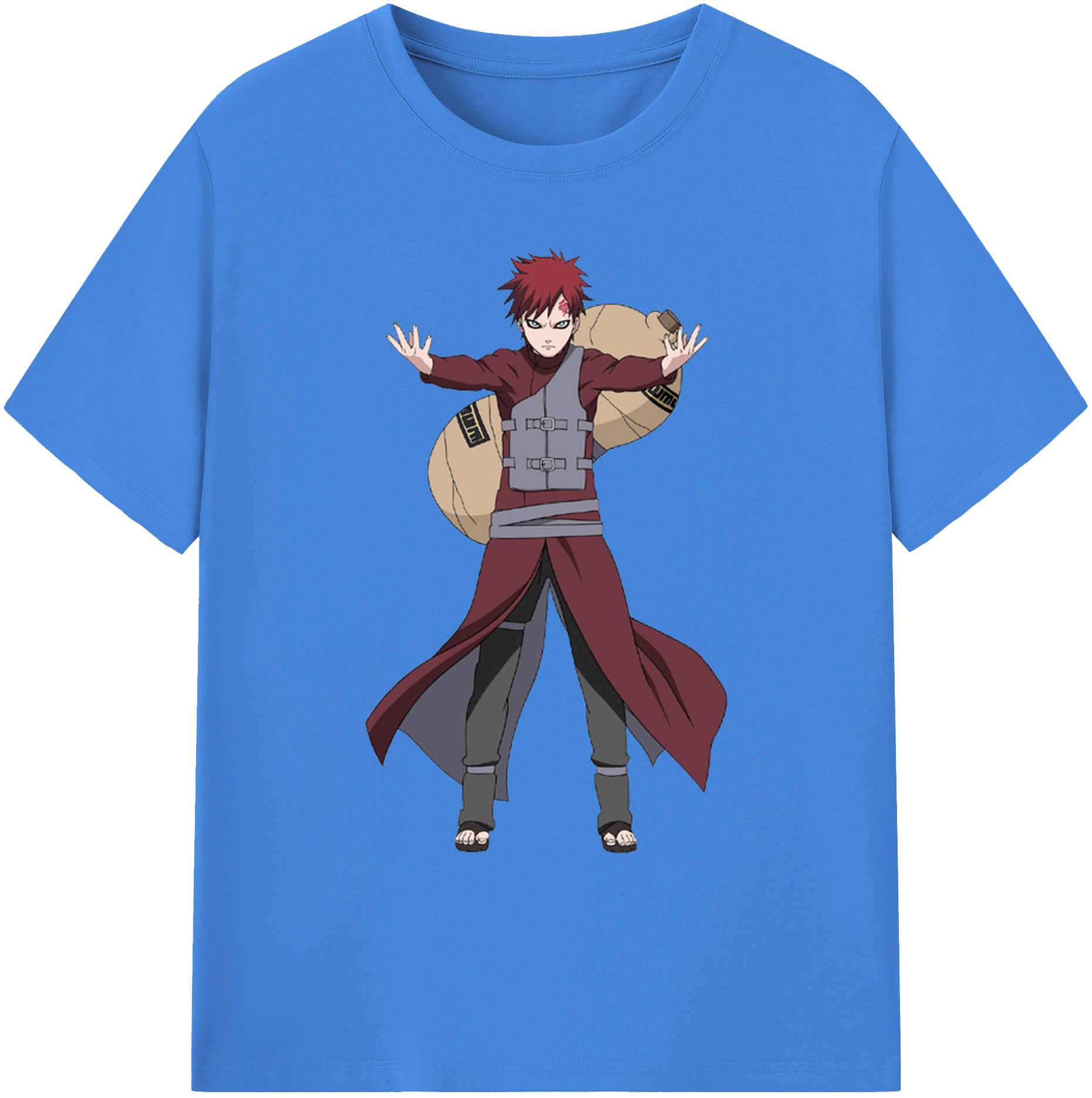 （画像用） NARUTO -ナルト- ガアラ Gaara 綿100％ メンズ半袖Tシャツ｜肌触りやわらか＆通気性