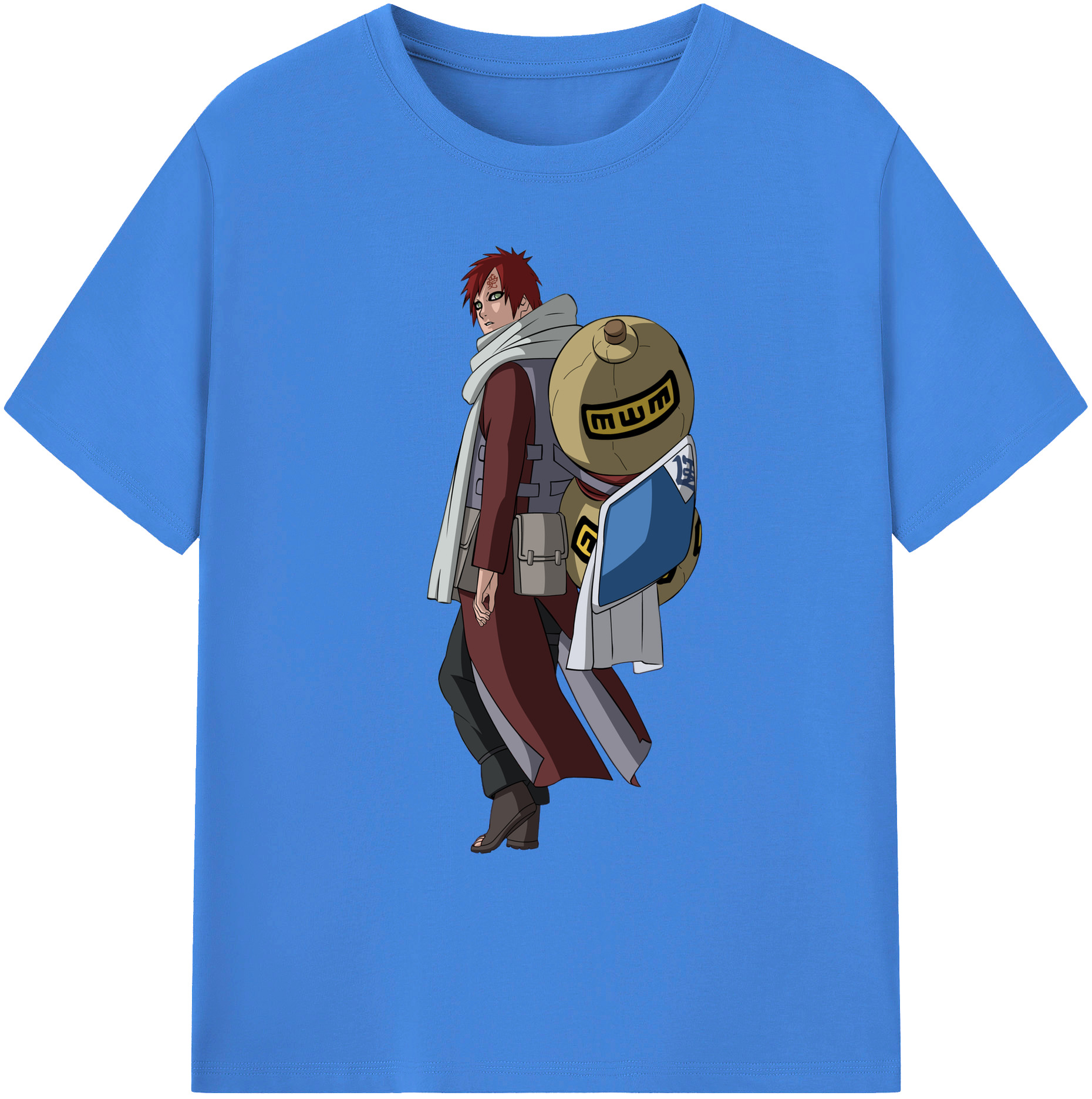 （画像用） NARUTO -ナルト- ガアラ Gaara 綿100％ メンズ半袖Tシャツ｜肌触りやわらか＆通気性