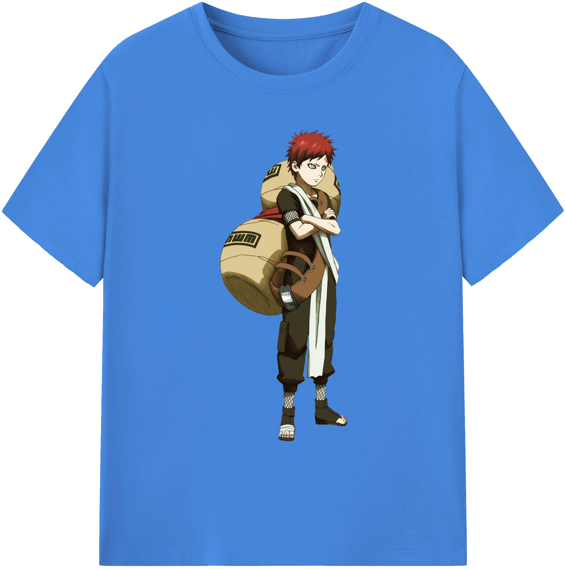 （画像用） NARUTO -ナルト- ガアラ Gaara 綿100％ メンズ半袖Tシャツ｜肌触りやわらか＆通気性