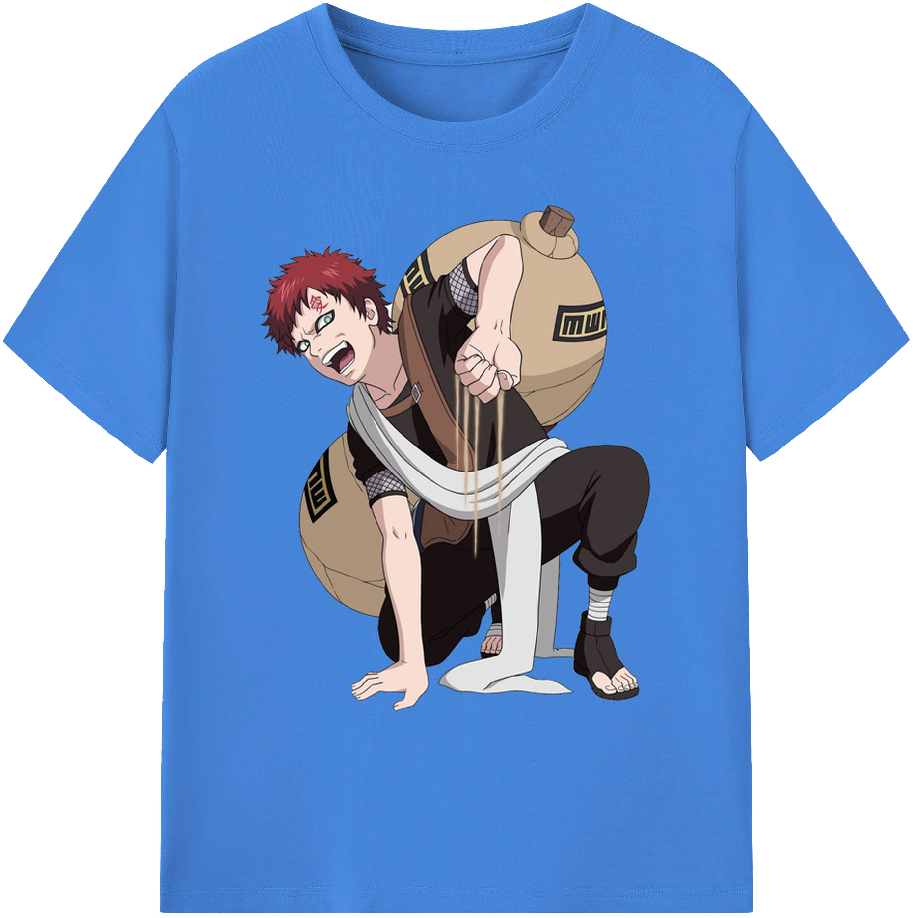 （画像用） NARUTO -ナルト- ガアラ Gaara 綿100％ メンズ半袖Tシャツ｜肌触りやわらか＆通気性