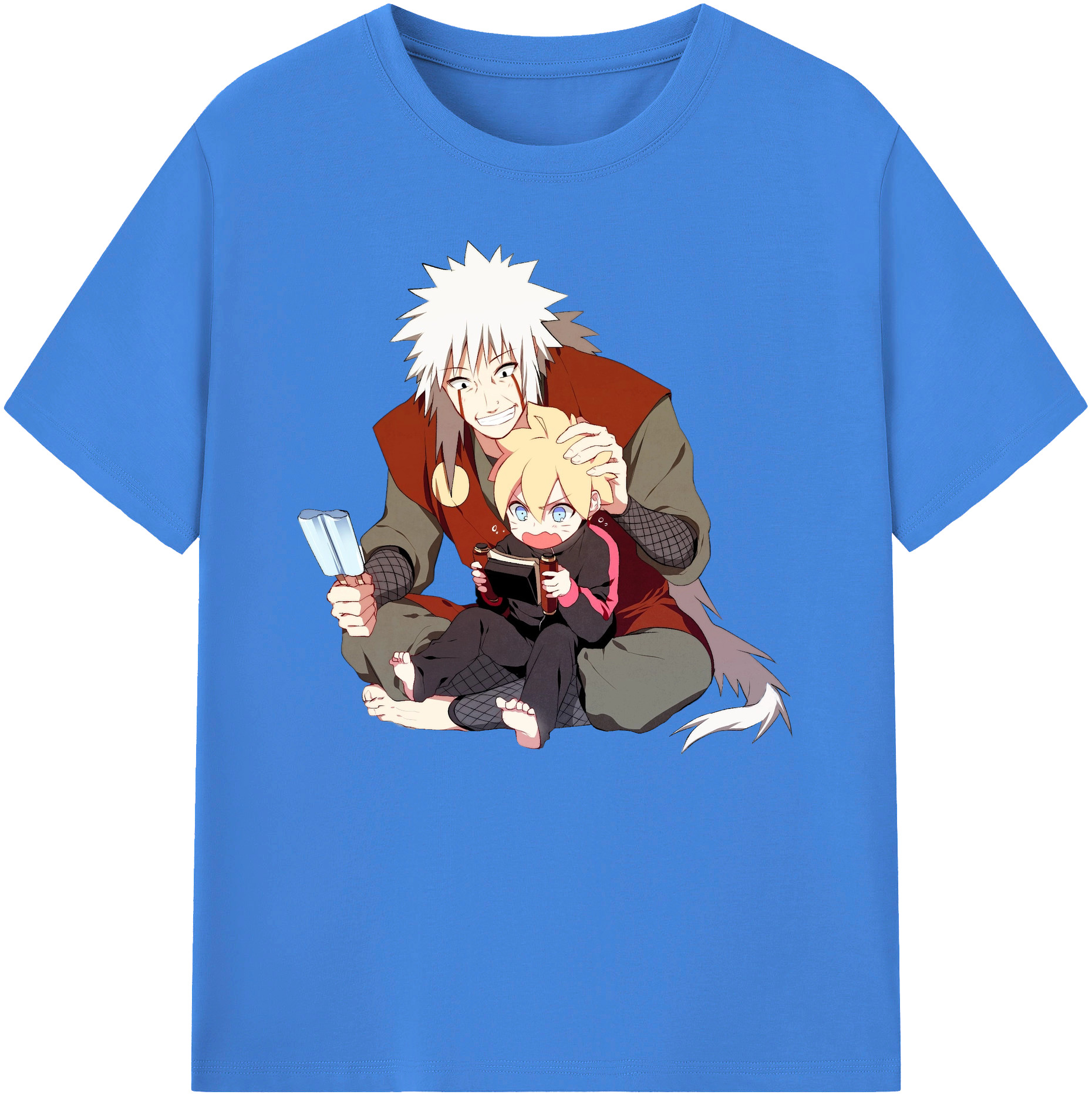 （画像用） NARUTO -ナルト- 自来也（じらいや） Jiraiya 綿100％ メンズ半袖Tシャツ｜肌触りやわらか＆通気性
