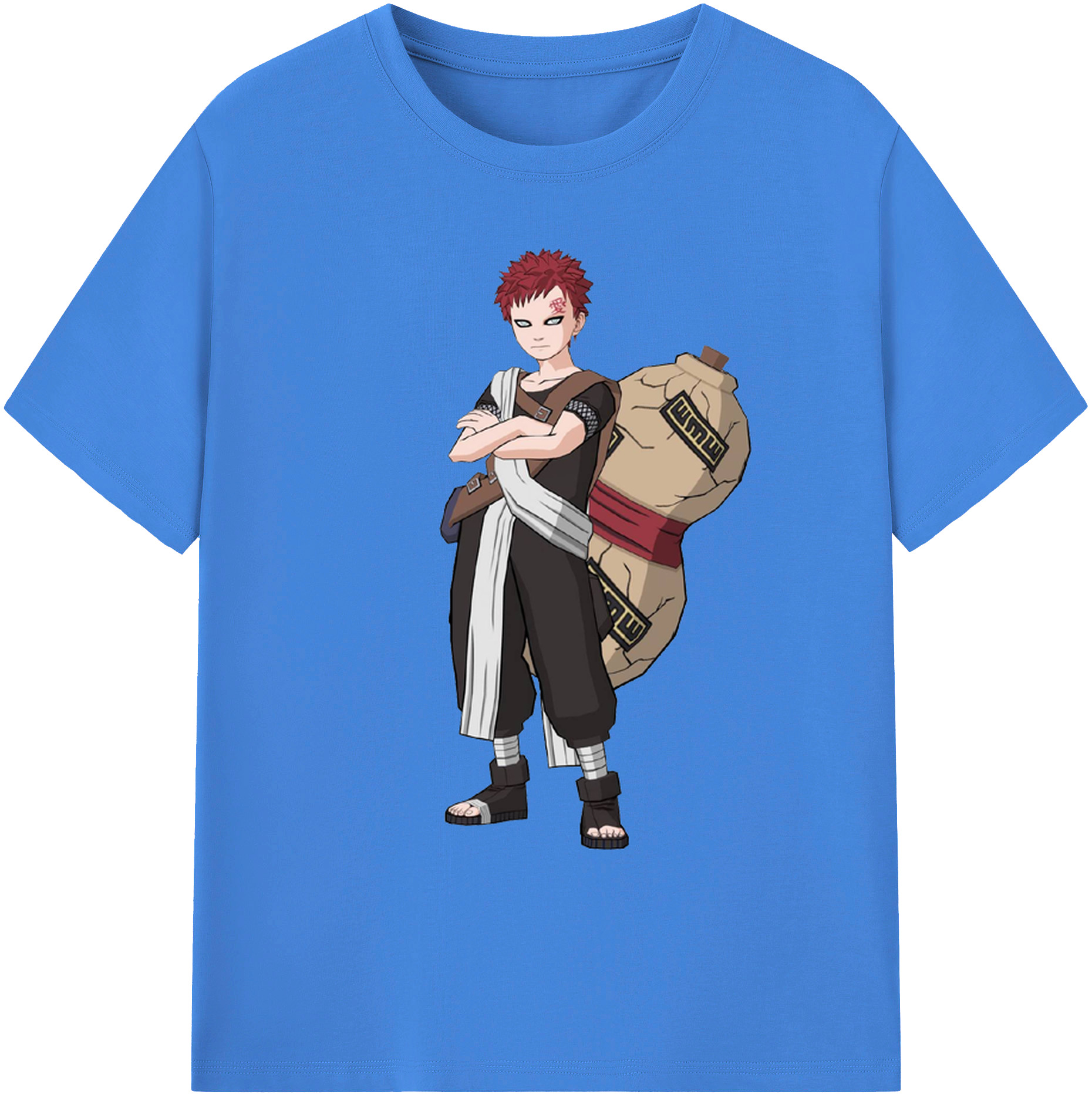 （画像用） NARUTO -ナルト- ガアラ Gaara 綿100％ メンズ半袖Tシャツ｜肌触りやわらか＆通気性