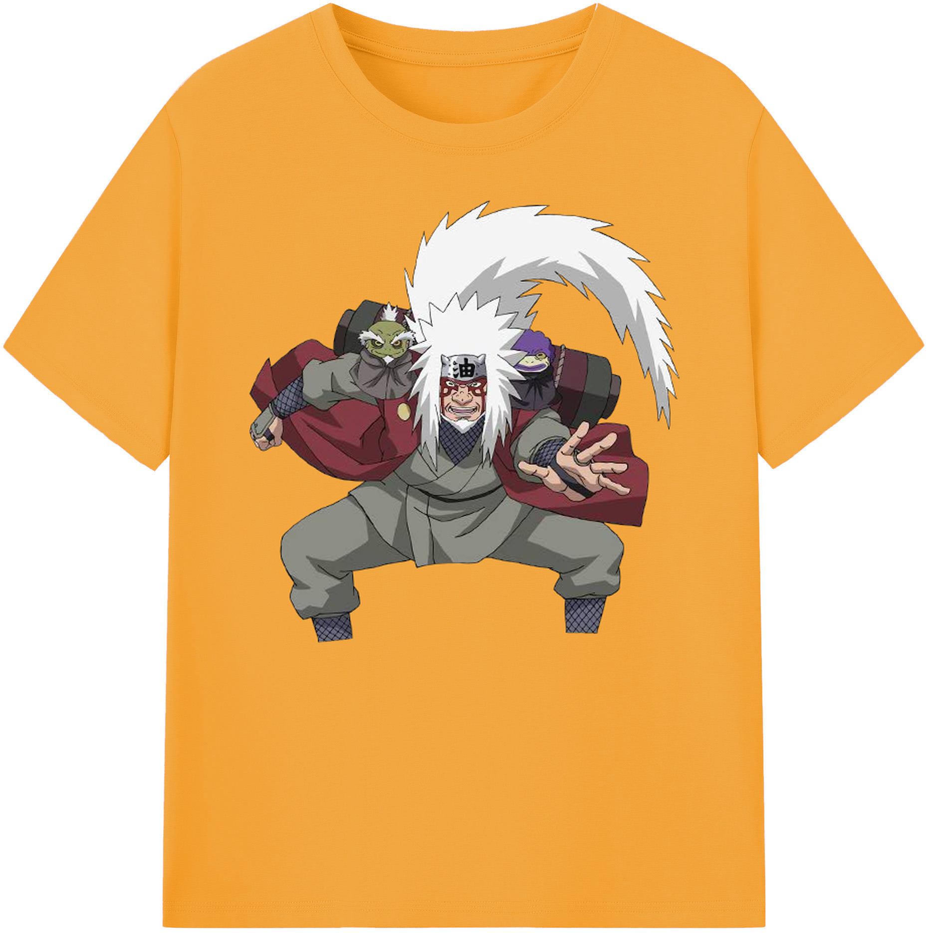 （画像用） NARUTO -ナルト- 自来也（じらいや） Jiraiya 綿100％ メンズ半袖Tシャツ｜肌触りやわらか＆通気性