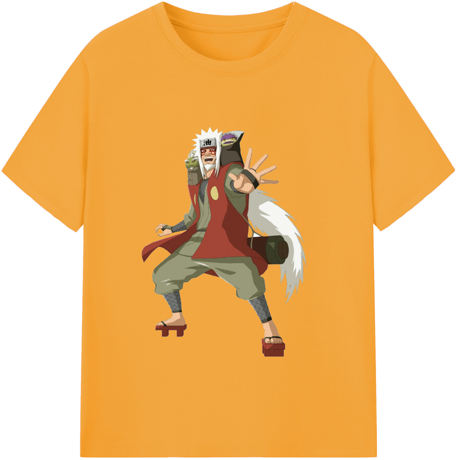（画像用） NARUTO -ナルト- 自来也（じらいや） Jiraiya 綿100％ メンズ半袖Tシャツ｜肌触りやわらか＆通気性
