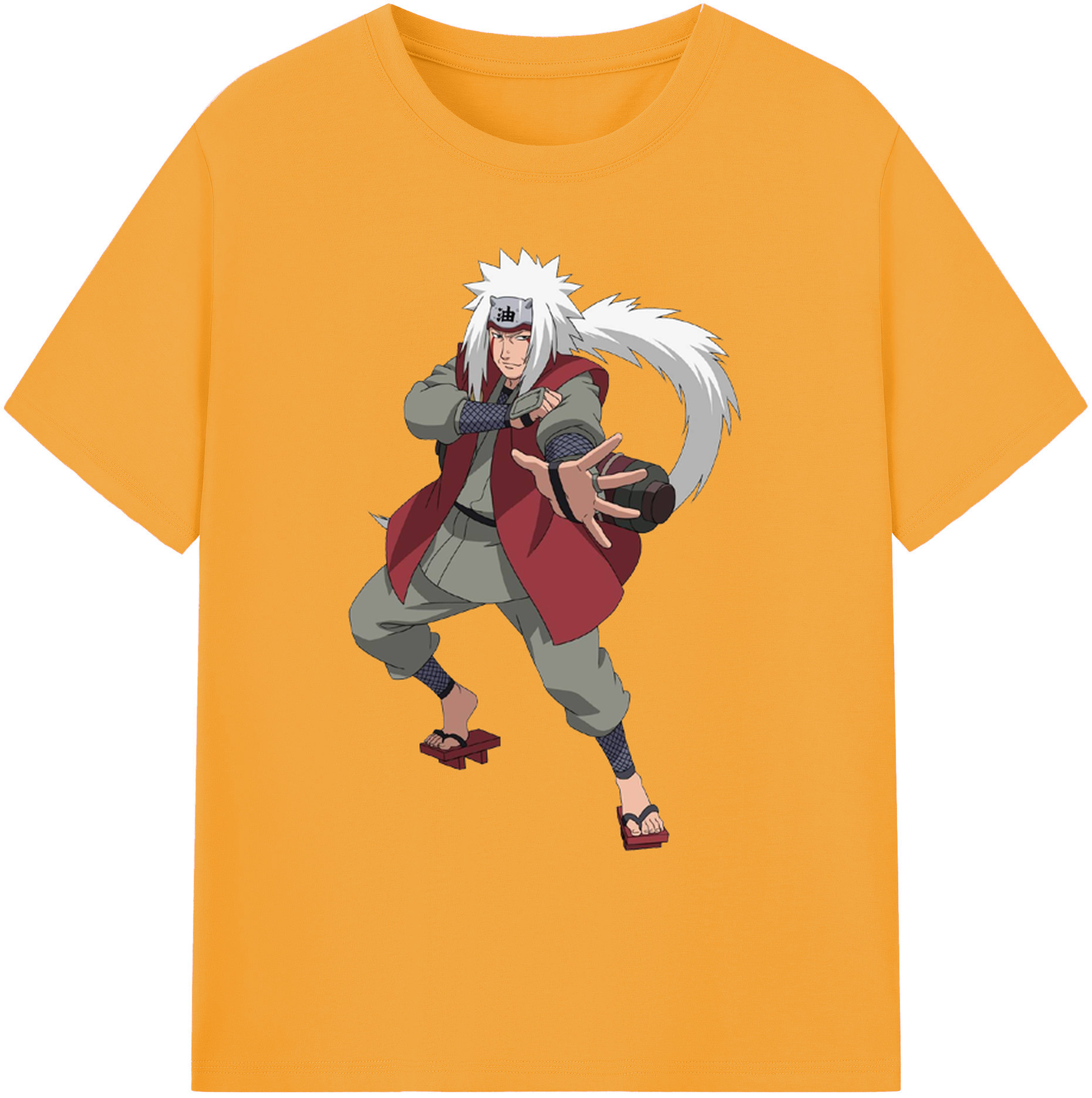 （画像用） NARUTO -ナルト- 自来也（じらいや） Jiraiya 綿100％ メンズ半袖Tシャツ｜肌触りやわらか＆通気性