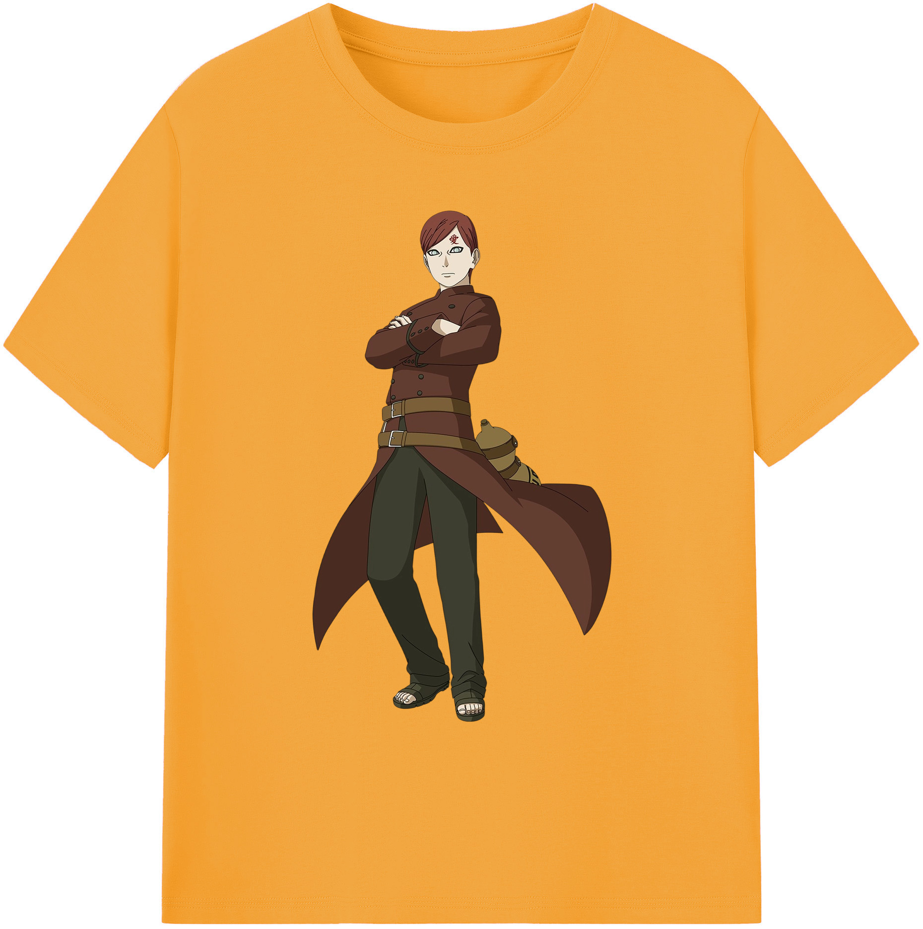 （画像用） NARUTO -ナルト- ガアラ Gaara 綿100％ メンズ半袖Tシャツ｜肌触りやわらか＆通気性
