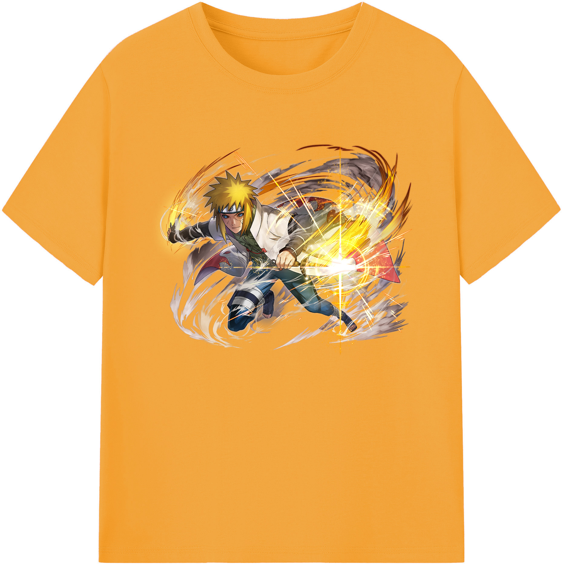 （画像用） NARUTO -ナルト- 波風 ミナト Namikaze Minato 綿100％ メンズ半袖Tシャツ｜肌触りやわらか＆通気性