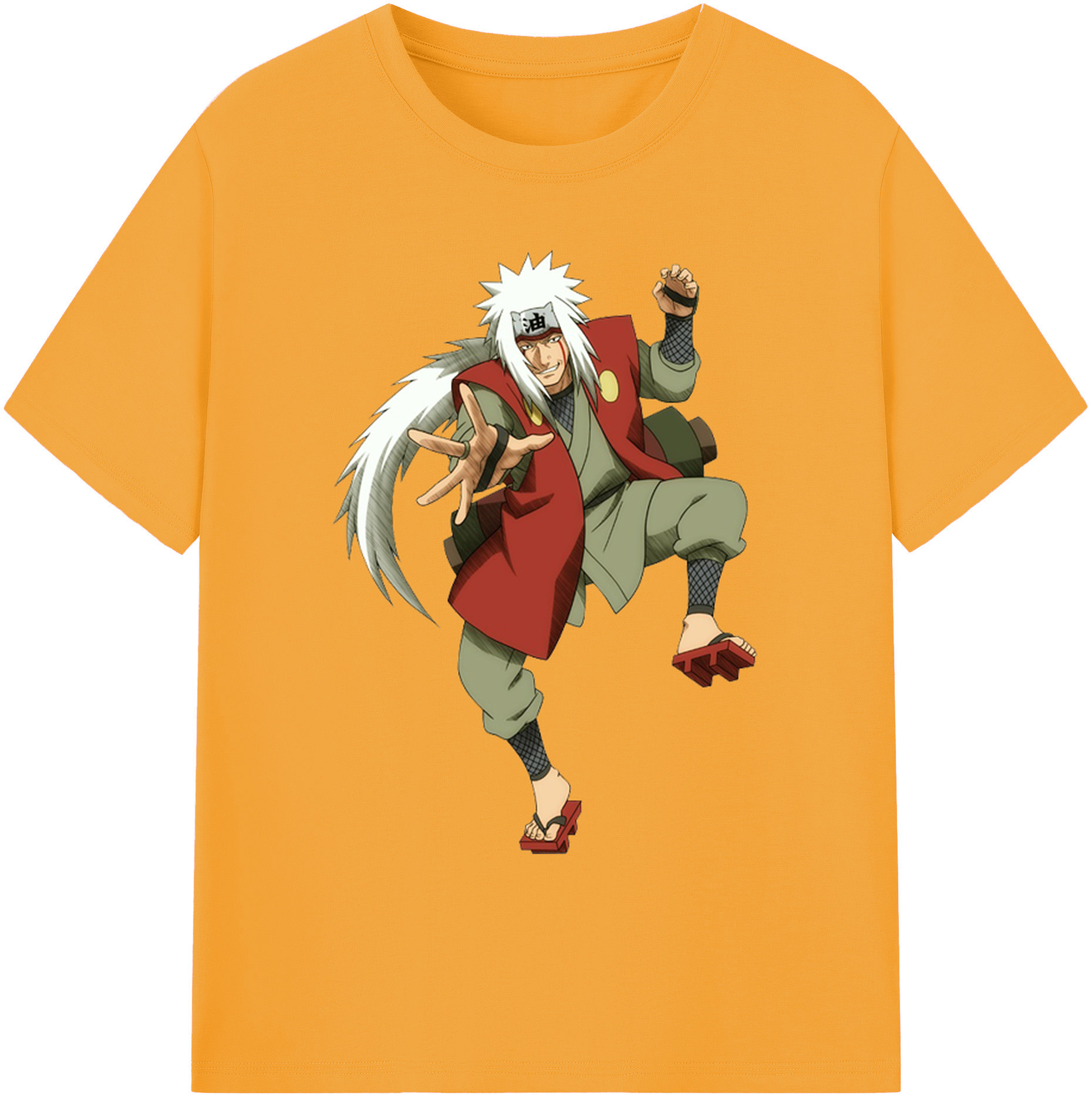 （画像用） NARUTO -ナルト- 自来也（じらいや） Jiraiya 綿100％ メンズ半袖Tシャツ｜肌触りやわらか＆通気性