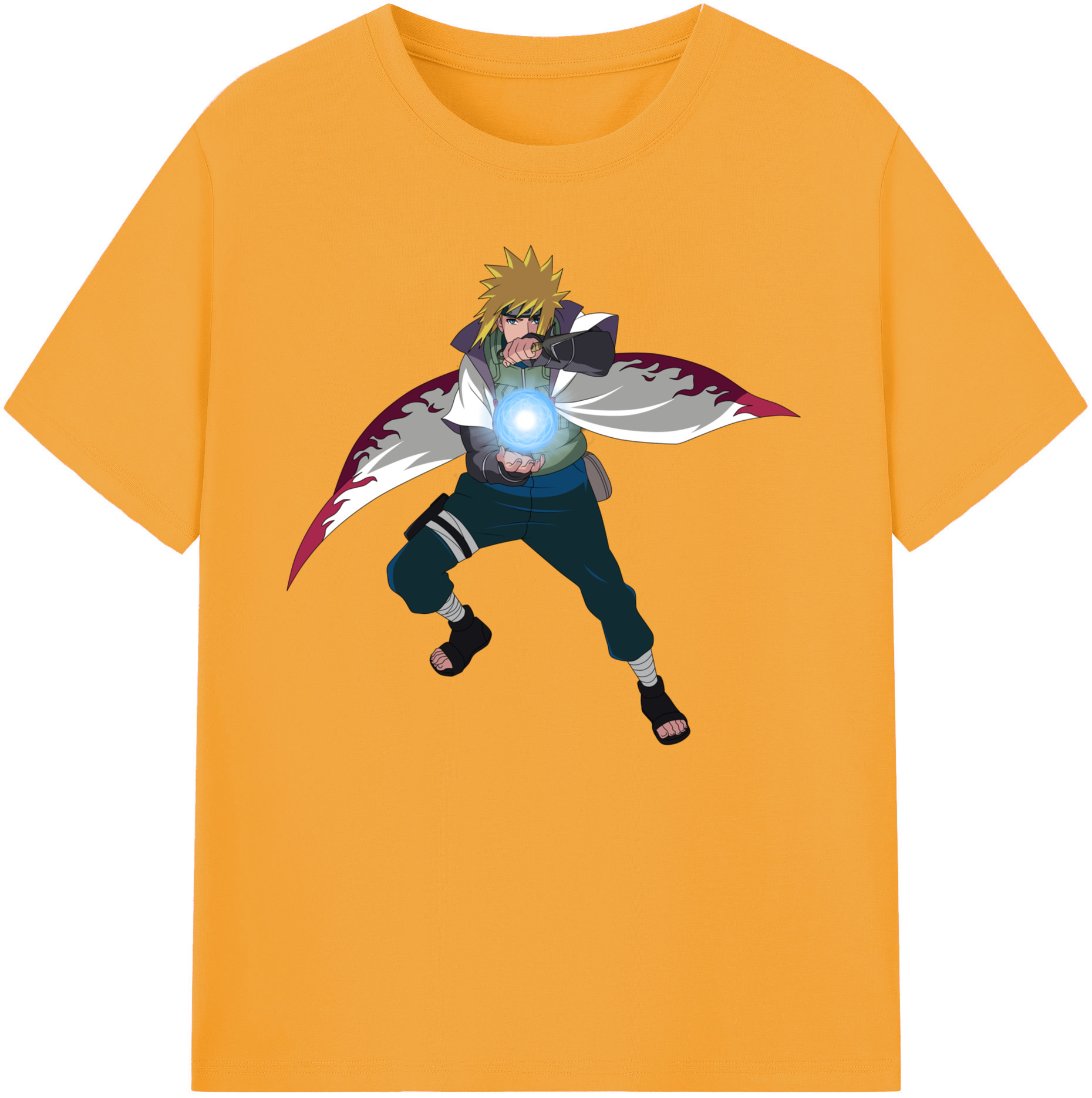 （画像用） NARUTO -ナルト- 波風 ミナト Namikaze Minato 綿100％ メンズ半袖Tシャツ｜肌触りやわらか＆通気性