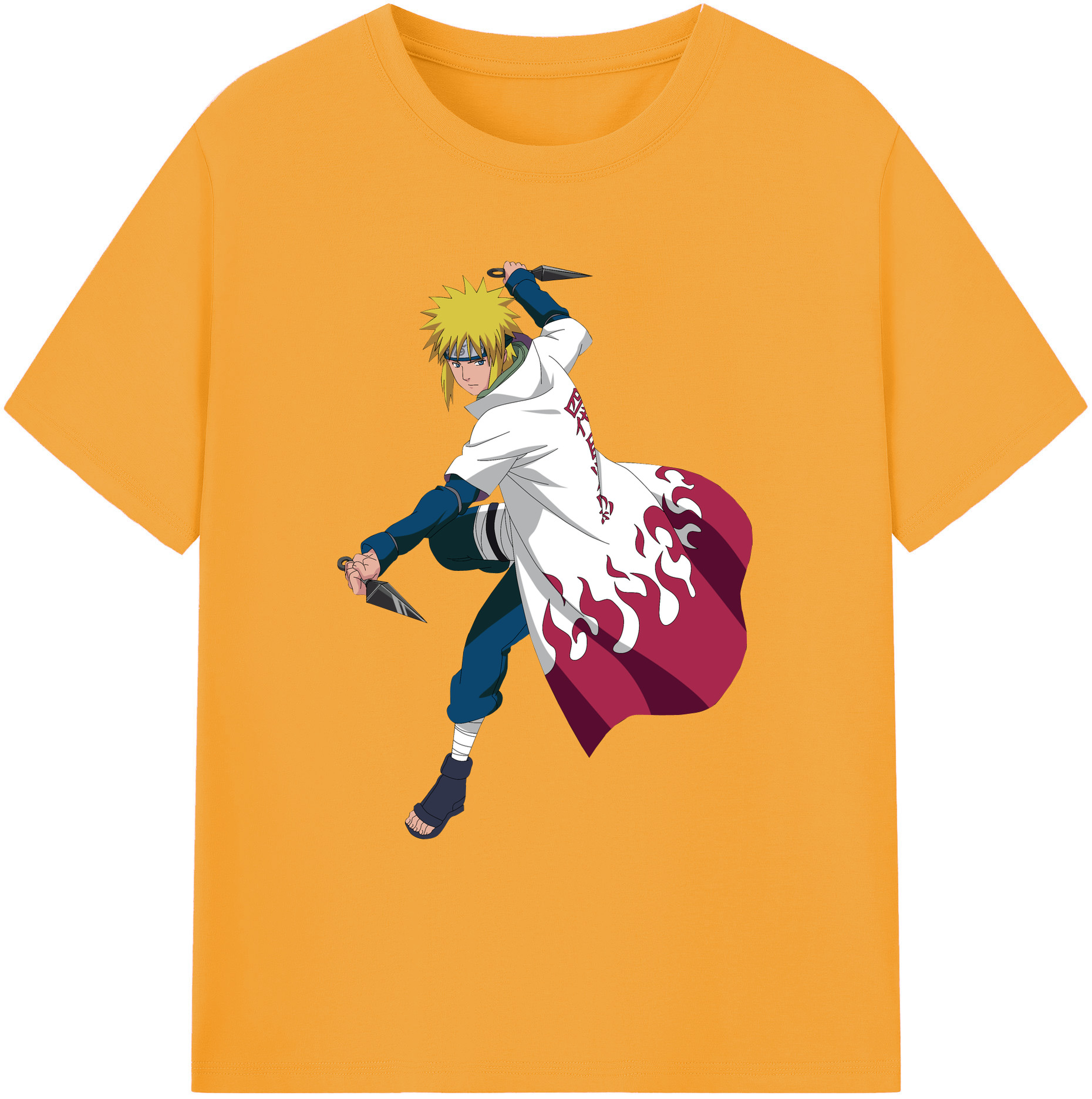 （画像用） NARUTO -ナルト- 波風 ミナト Namikaze Minato 綿100％ メンズ半袖Tシャツ｜肌触りやわらか＆通気性