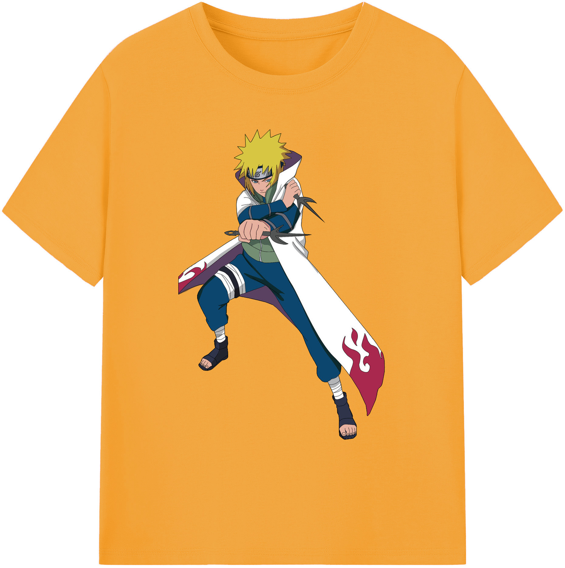 （画像用） NARUTO -ナルト- 波風 ミナト Namikaze Minato 綿100％ メンズ半袖Tシャツ｜肌触りやわらか＆通気性