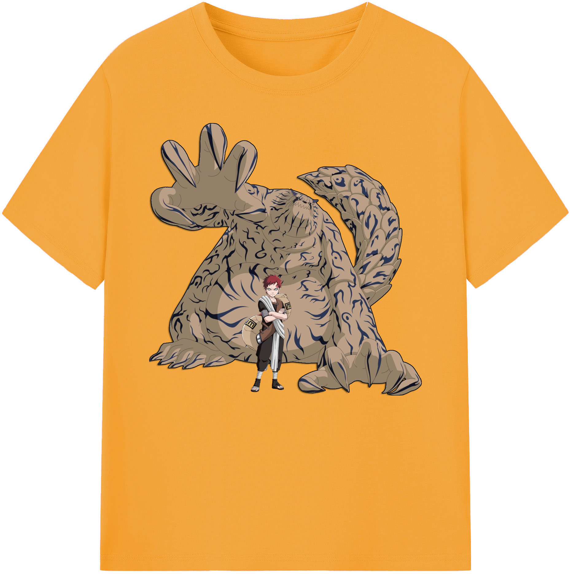 （画像用） NARUTO -ナルト- ガアラ Gaara 綿100％ メンズ半袖Tシャツ｜肌触りやわらか＆通気性