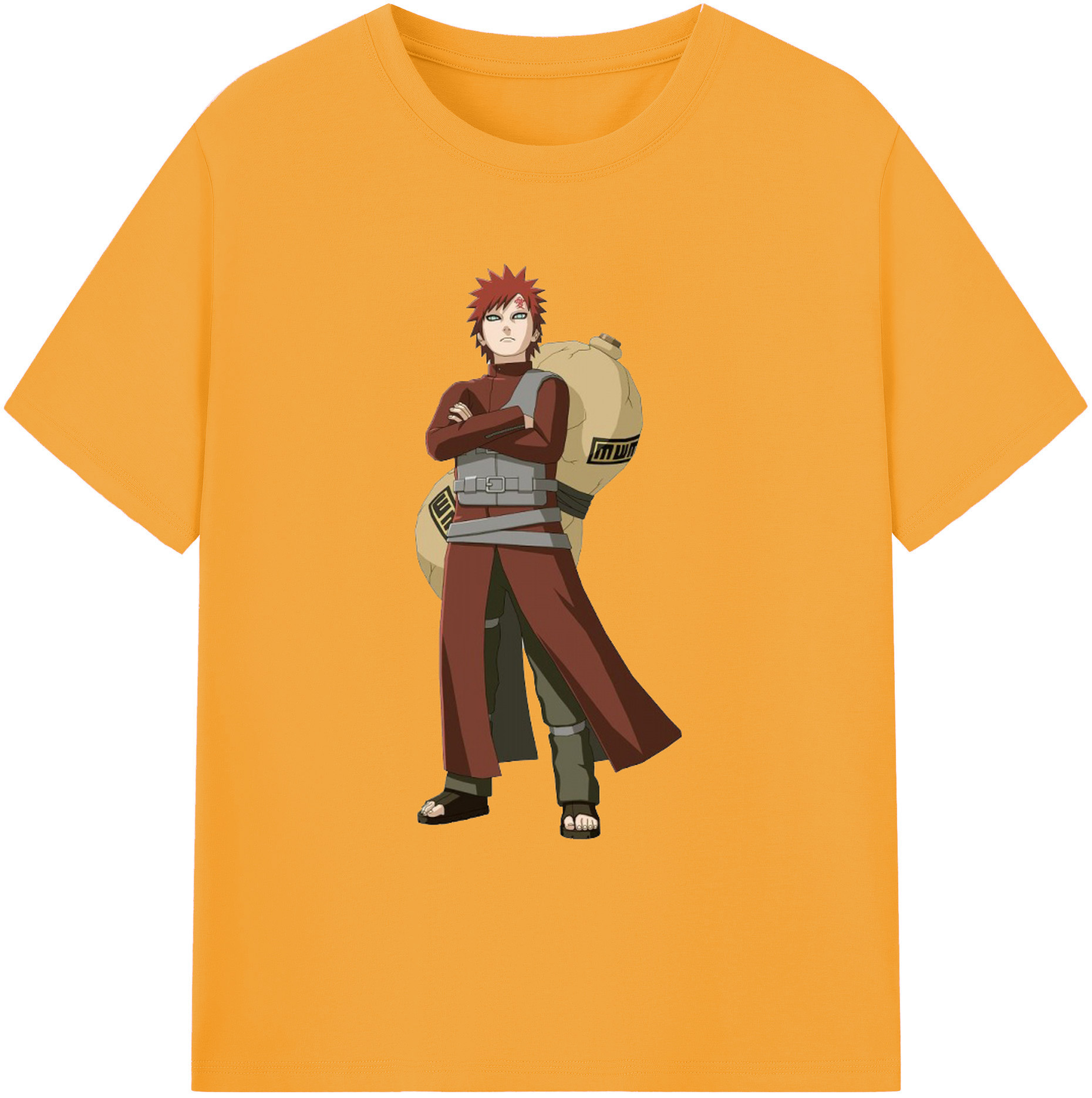（画像用） NARUTO -ナルト- ガアラ Gaara 綿100％ メンズ半袖Tシャツ｜肌触りやわらか＆通気性