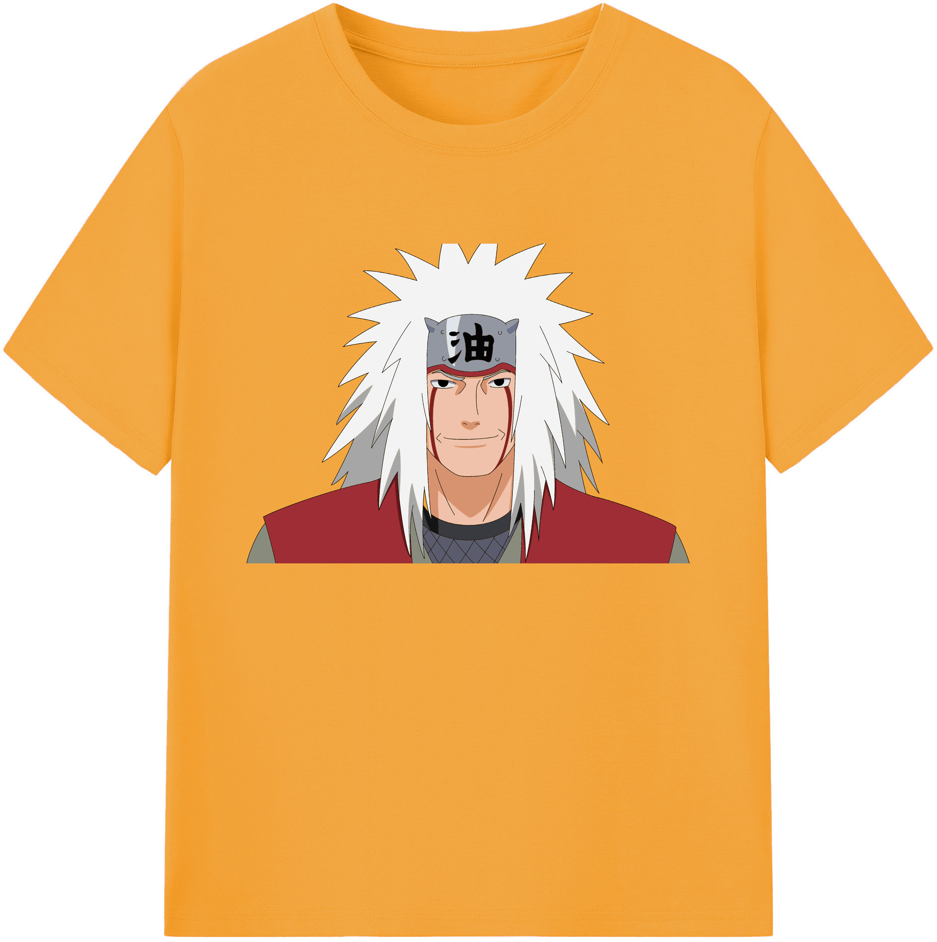 （画像用） NARUTO -ナルト- 自来也（じらいや） Jiraiya 綿100％ メンズ半袖Tシャツ｜肌触りやわらか＆通気性