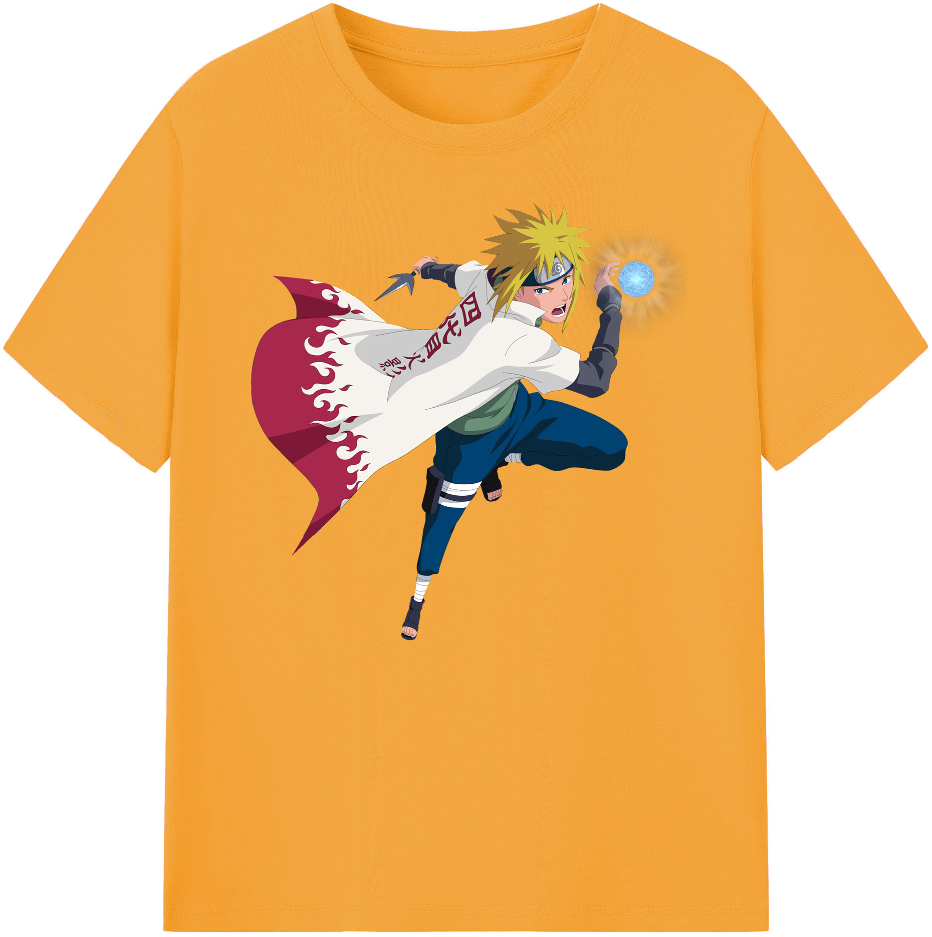 （画像用） NARUTO -ナルト- 波風 ミナト Namikaze Minato 綿100％ メンズ半袖Tシャツ｜肌触りやわらか＆通気性