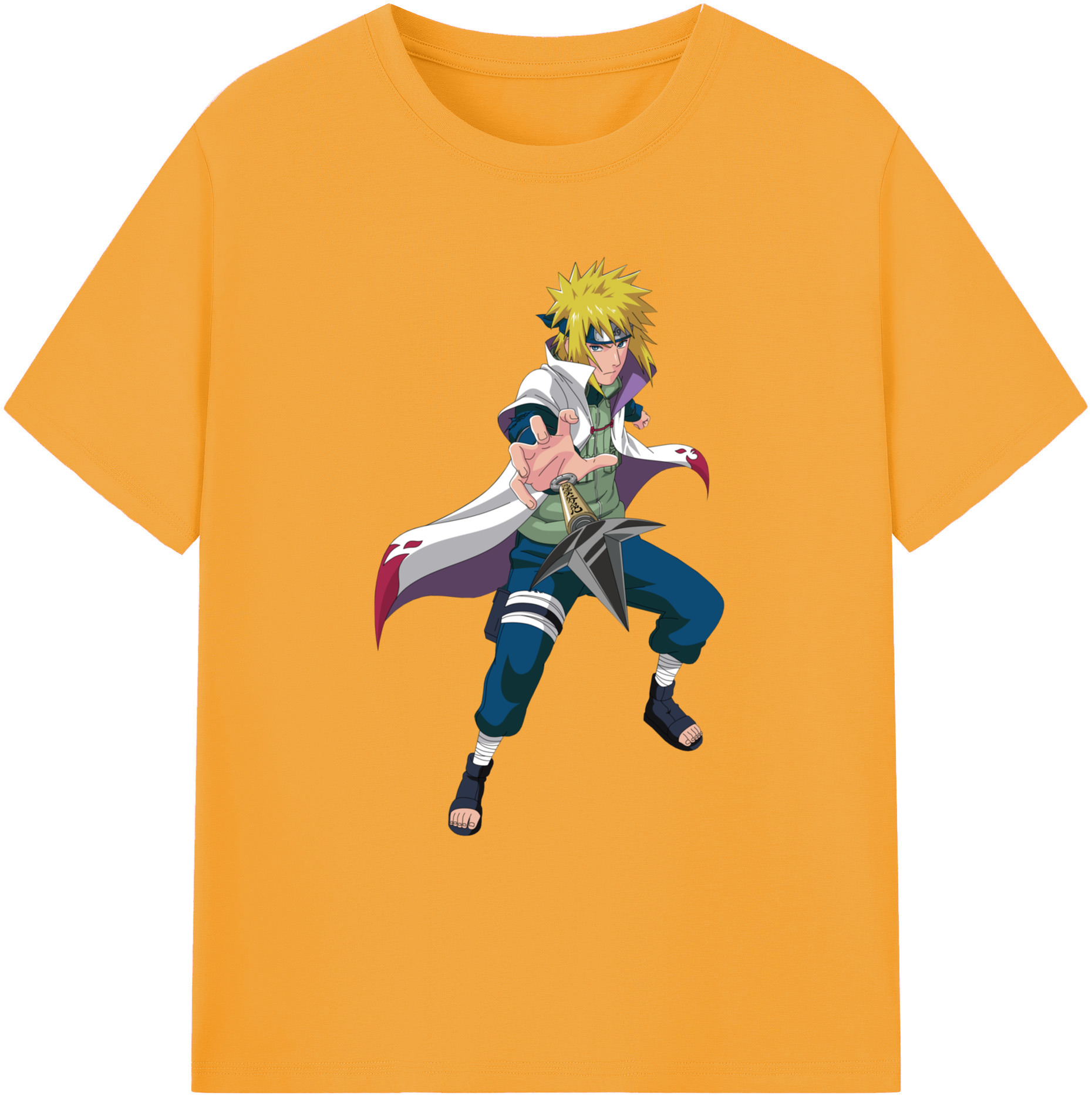 （画像用） NARUTO -ナルト- 波風 ミナト Namikaze Minato 綿100％ メンズ半袖Tシャツ｜肌触りやわらか＆通気性