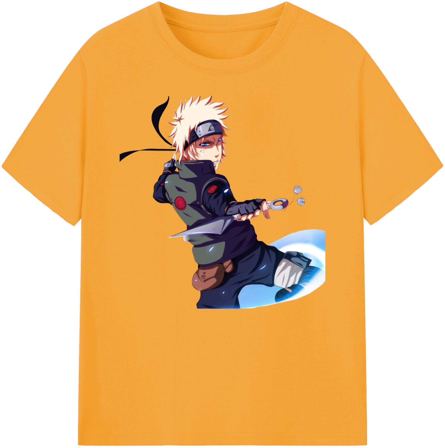 （画像用） NARUTO -ナルト- 波風 ミナト Namikaze Minato 綿100％ メンズ半袖Tシャツ｜肌触りやわらか＆通気性