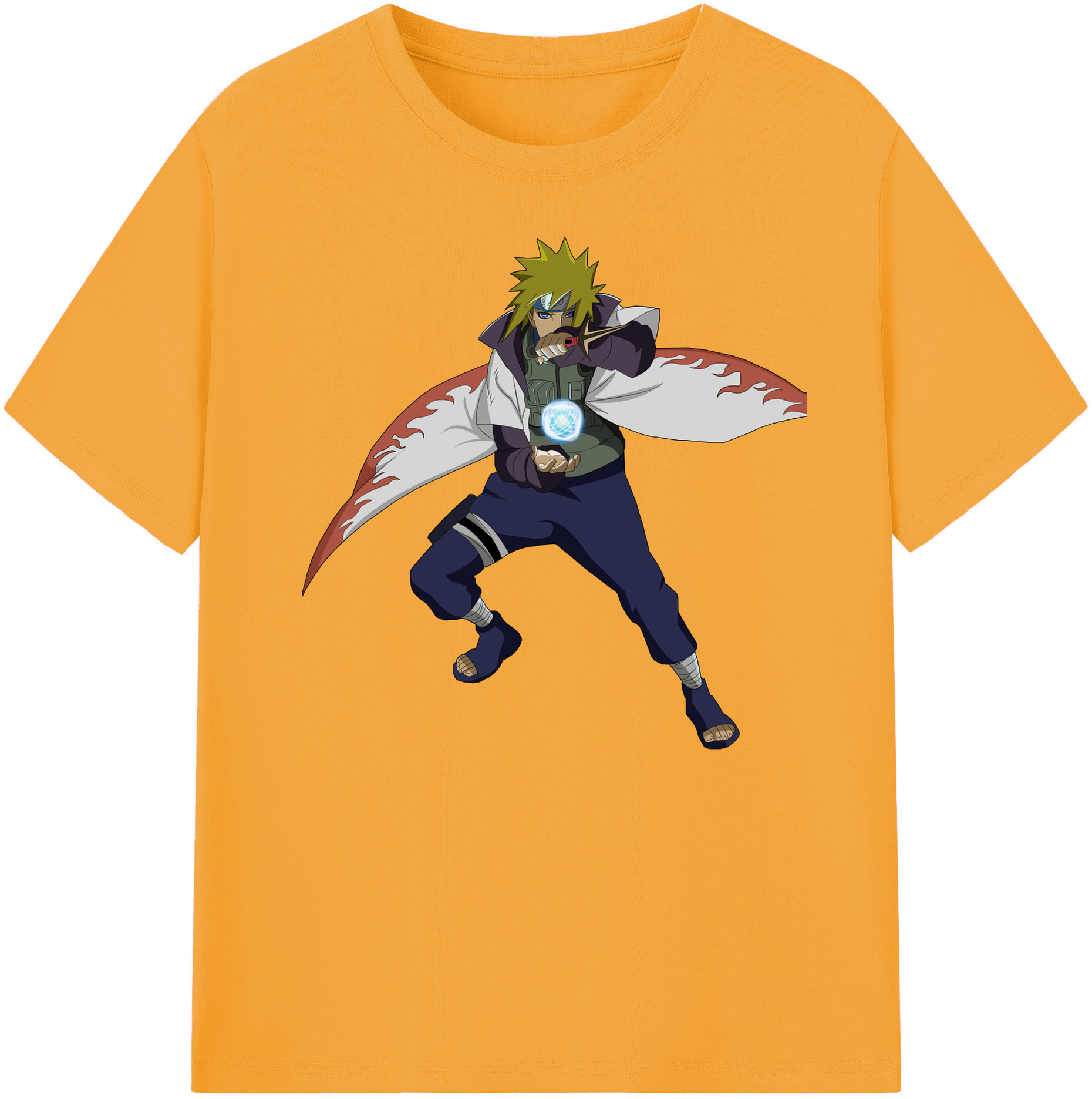 （画像用） NARUTO -ナルト- 波風 ミナト Namikaze Minato 綿100％ メンズ半袖Tシャツ｜肌触りやわらか＆通気性