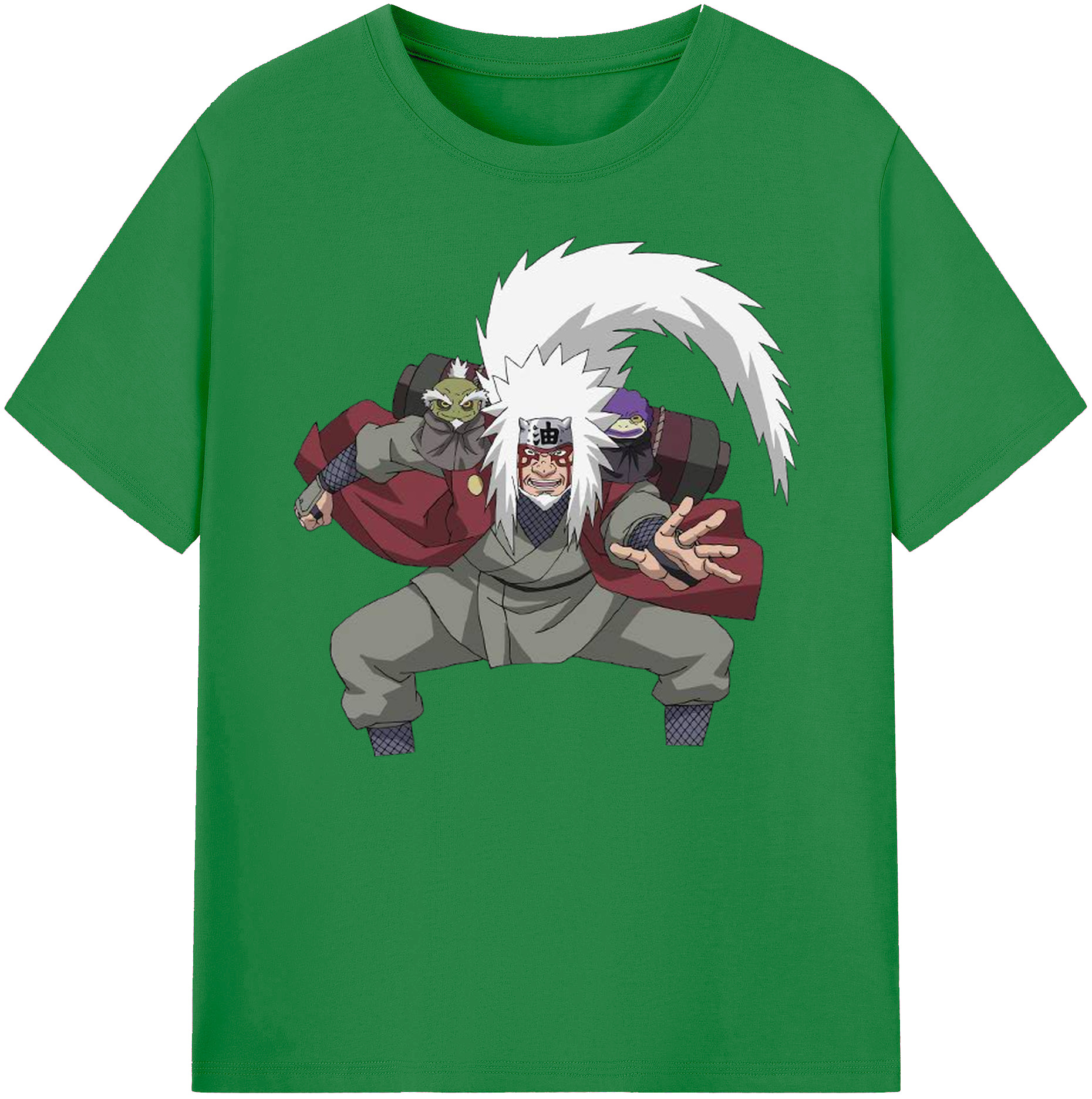 （画像用） NARUTO -ナルト- 自来也（じらいや） Jiraiya 綿100％ メンズ半袖Tシャツ｜肌触りやわらか＆通気性