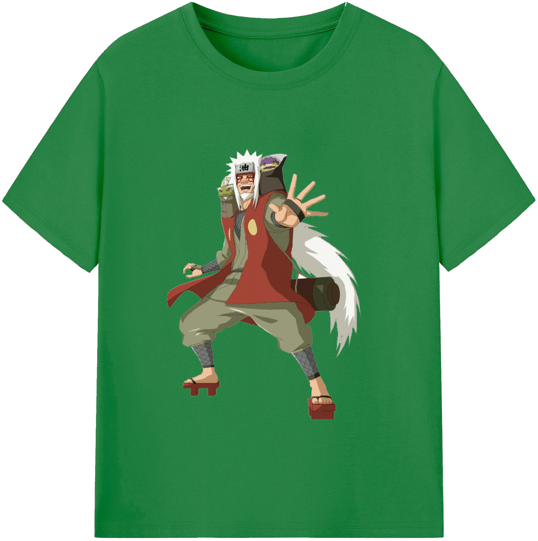 （画像用） NARUTO -ナルト- 自来也（じらいや） Jiraiya 綿100％ メンズ半袖Tシャツ｜肌触りやわらか＆通気性