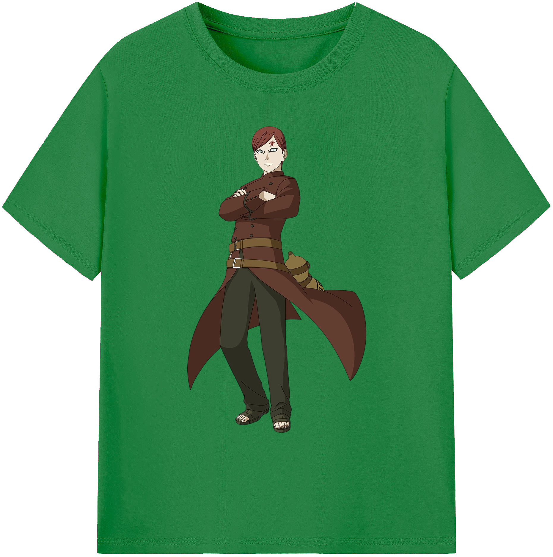 （画像用） NARUTO -ナルト- ガアラ Gaara 綿100％ メンズ半袖Tシャツ｜肌触りやわらか＆通気性
