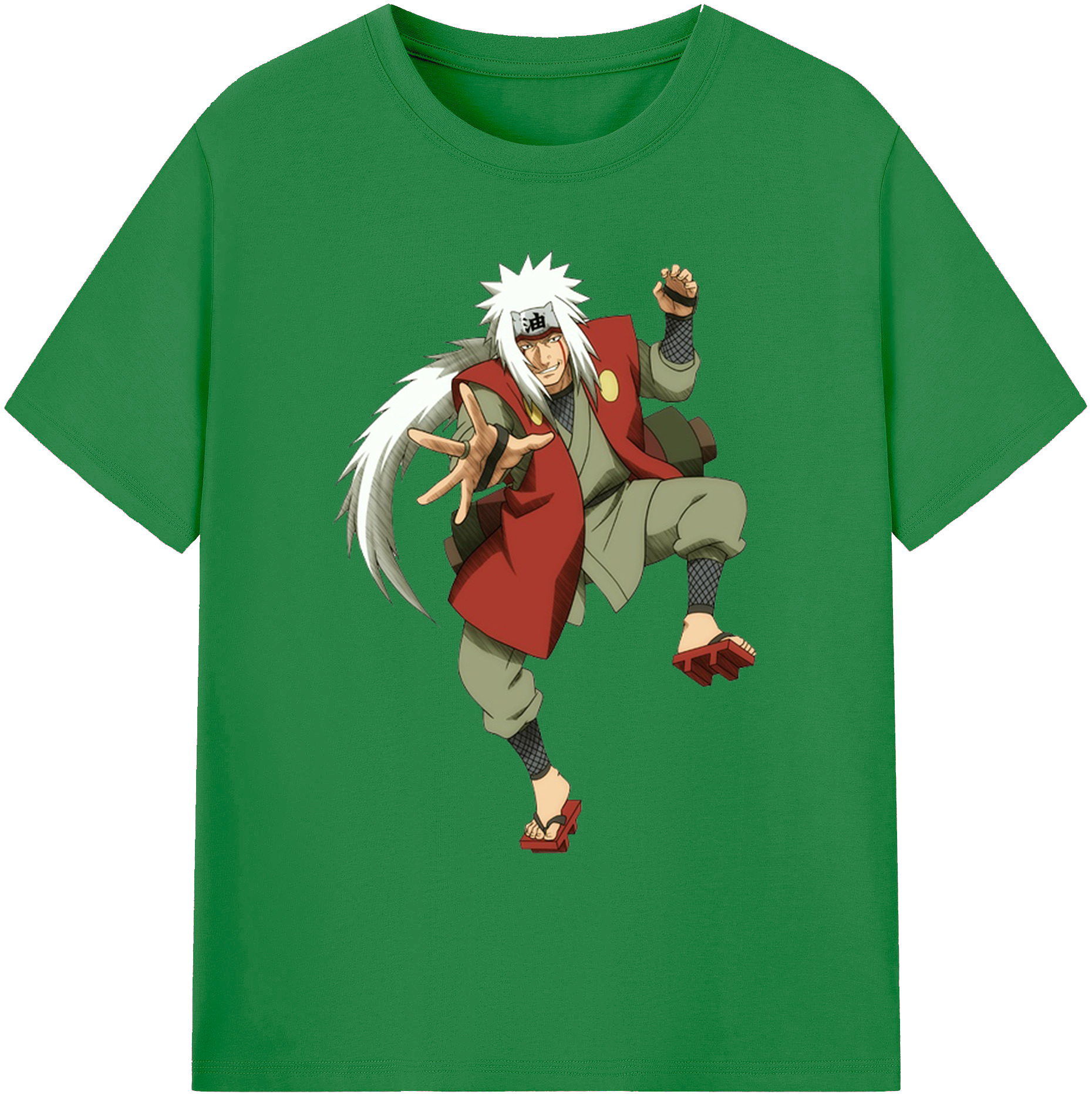 （画像用） NARUTO -ナルト- 自来也（じらいや） Jiraiya 綿100％ メンズ半袖Tシャツ｜肌触りやわらか＆通気性