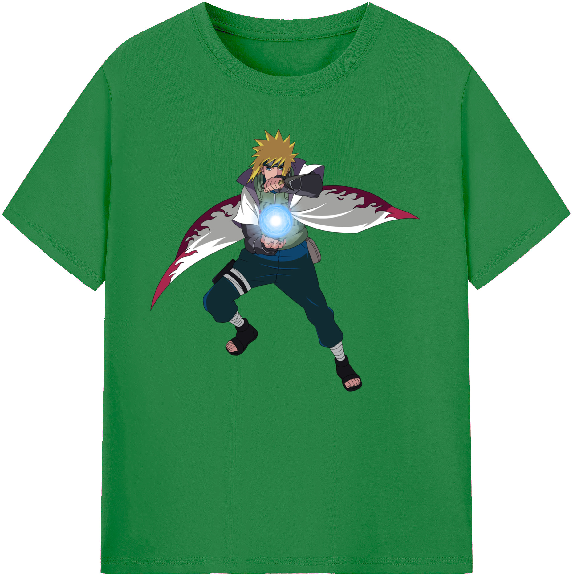 （画像用） NARUTO -ナルト- 波風 ミナト Namikaze Minato 綿100％ メンズ半袖Tシャツ｜肌触りやわらか＆通気性
