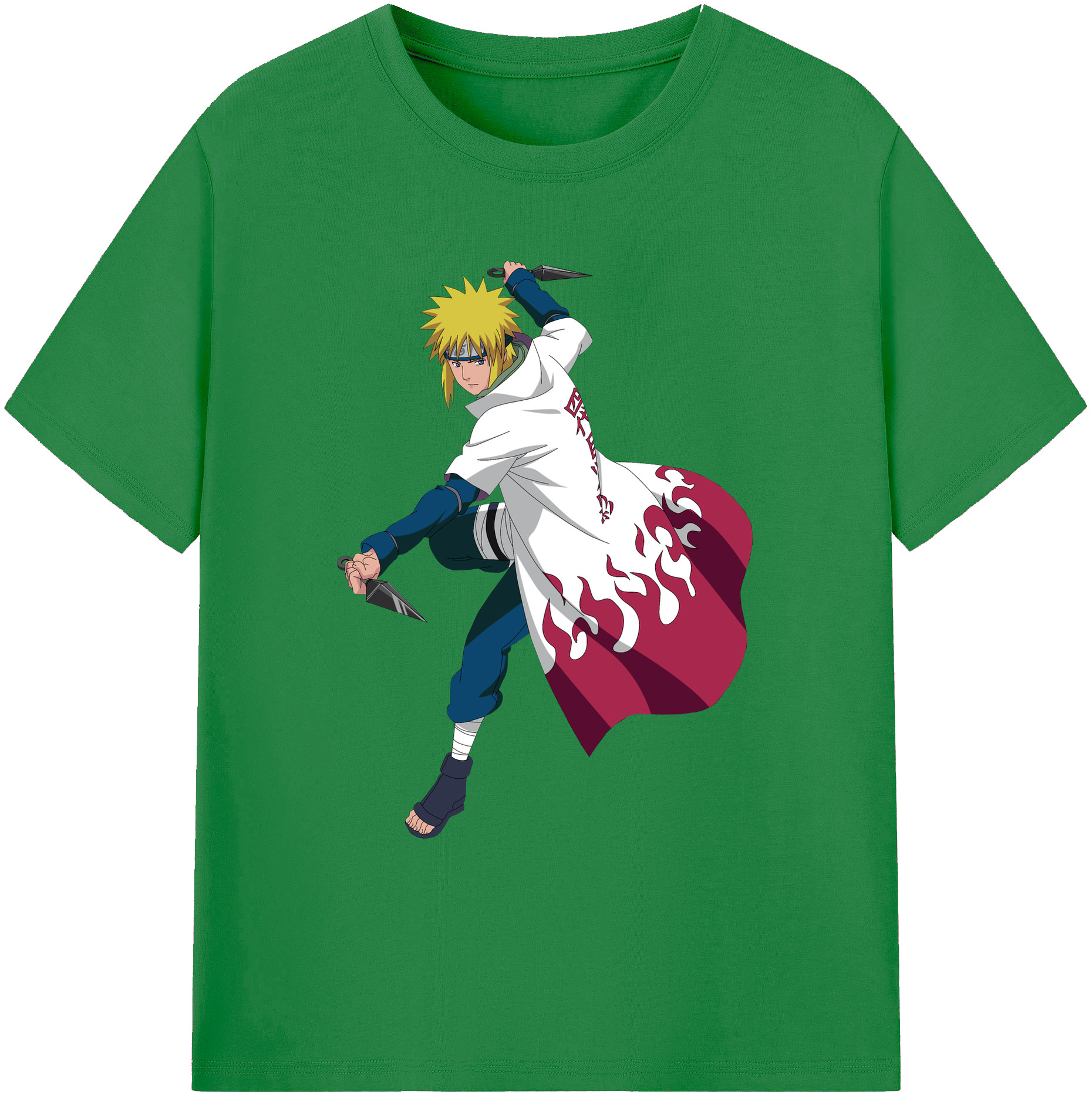 （画像用） NARUTO -ナルト- 波風 ミナト Namikaze Minato 綿100％ メンズ半袖Tシャツ｜肌触りやわらか＆通気性