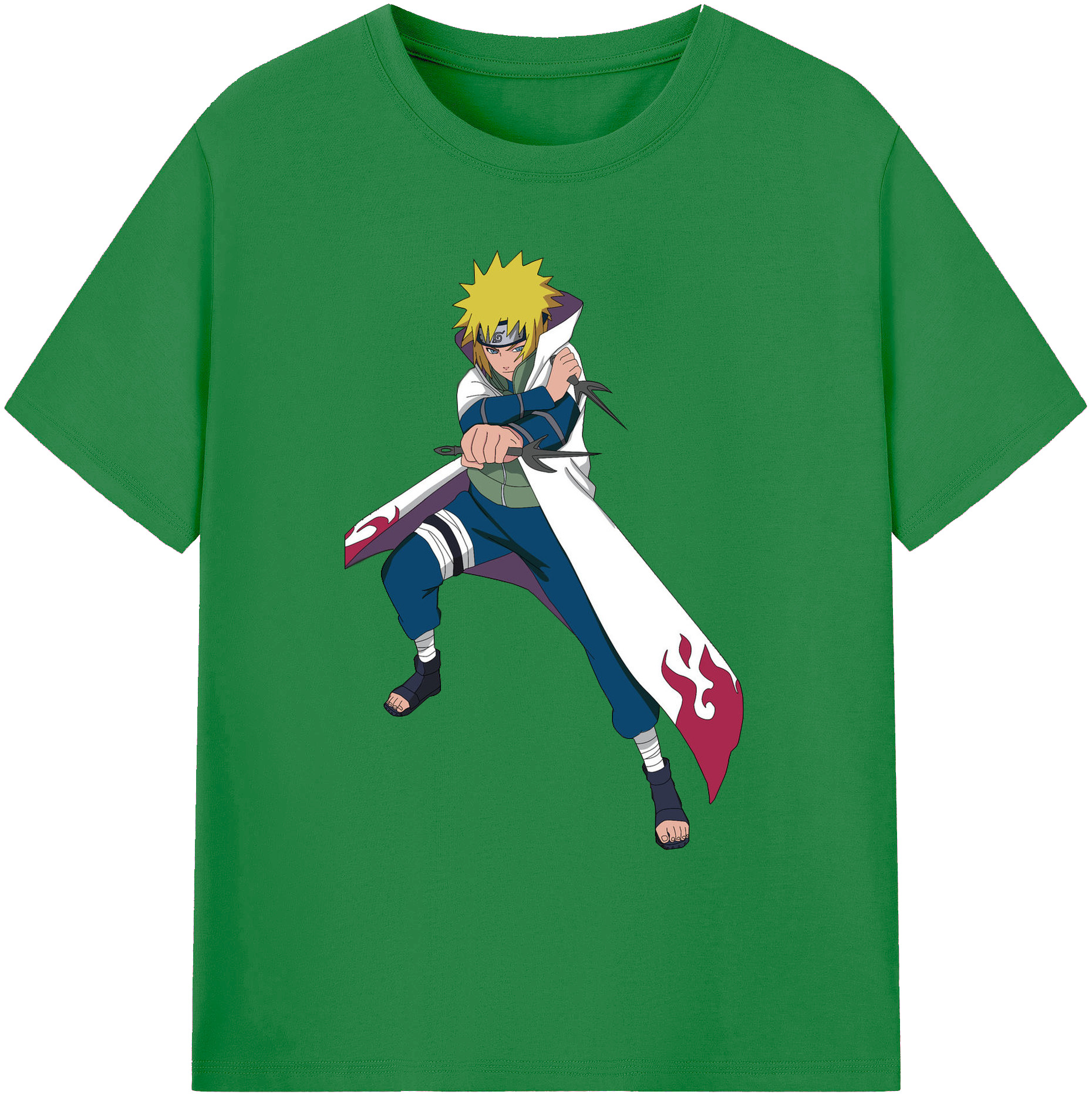 （画像用） NARUTO -ナルト- 波風 ミナト Namikaze Minato 綿100％ メンズ半袖Tシャツ｜肌触りやわらか＆通気性