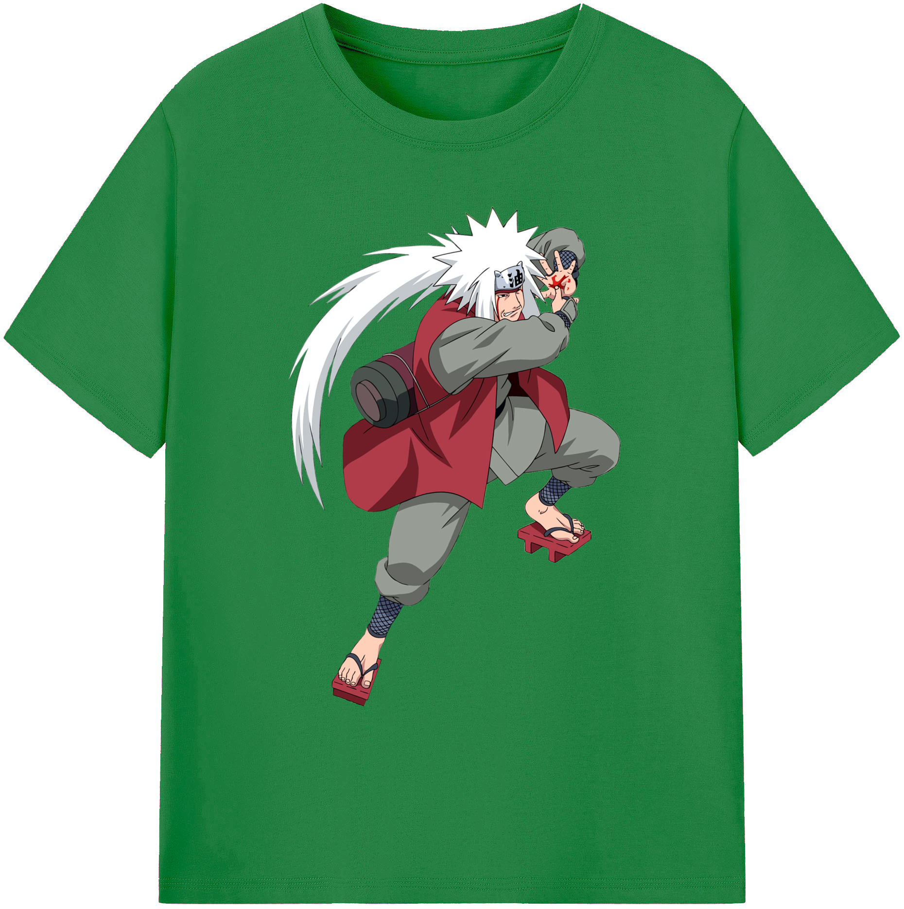 （画像用） NARUTO -ナルト- 自来也（じらいや） Jiraiya 綿100％ メンズ半袖Tシャツ｜肌触りやわらか＆通気性