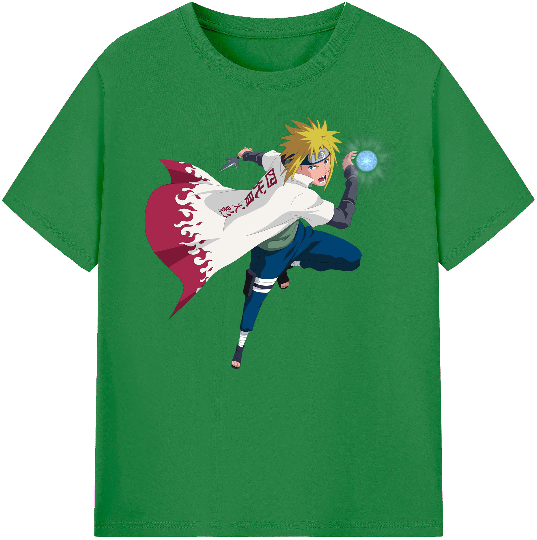 （画像用） NARUTO -ナルト- 波風 ミナト Namikaze Minato 綿100％ メンズ半袖Tシャツ｜肌触りやわらか＆通気性