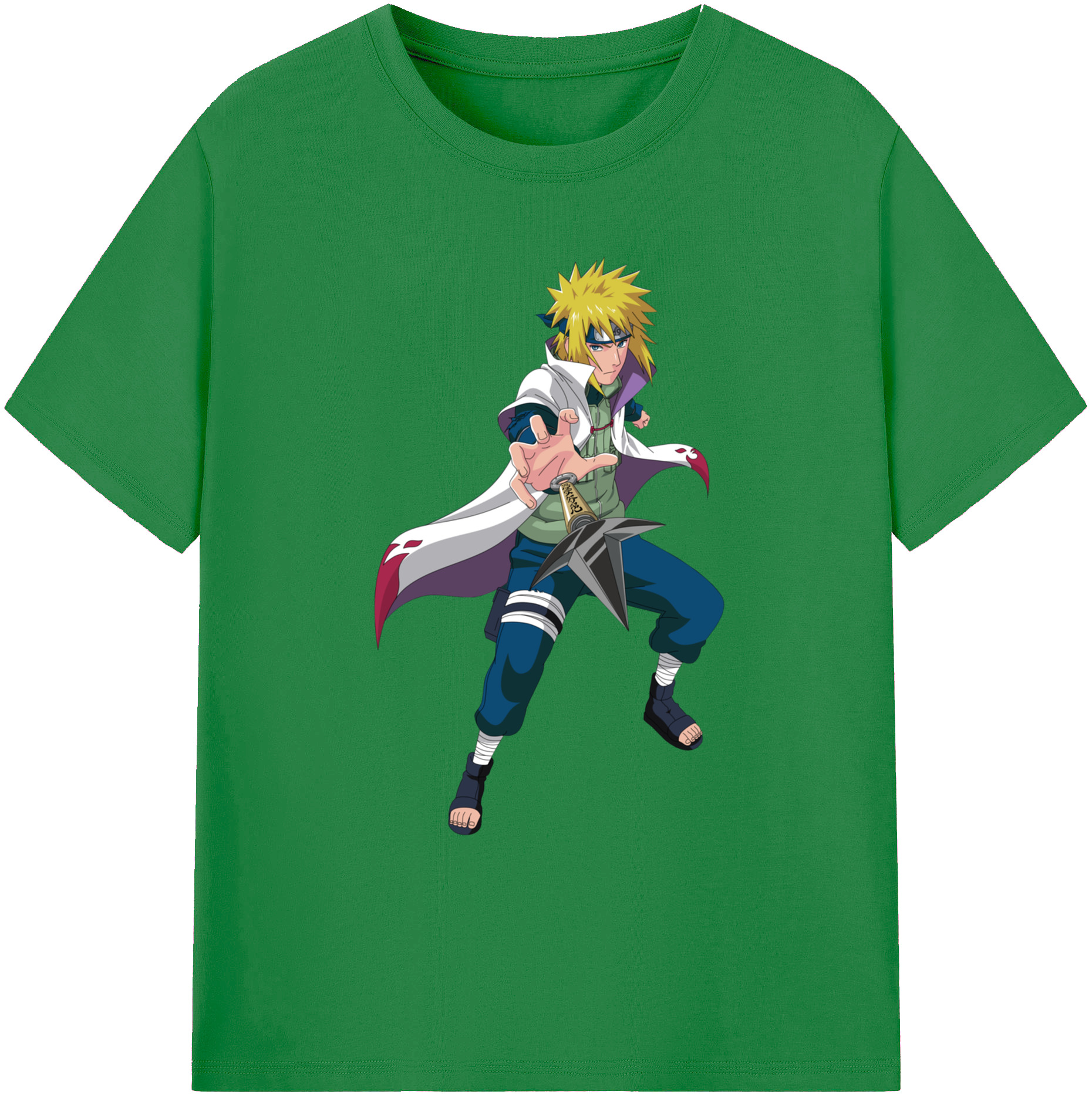 （画像用） NARUTO -ナルト- 波風 ミナト Namikaze Minato 綿100％ メンズ半袖Tシャツ｜肌触りやわらか＆通気性