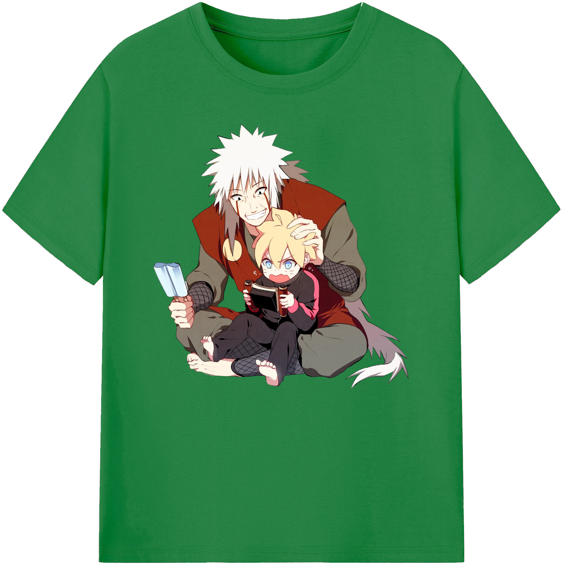 （画像用） NARUTO -ナルト- 自来也（じらいや） Jiraiya 綿100％ メンズ半袖Tシャツ｜肌触りやわらか＆通気性