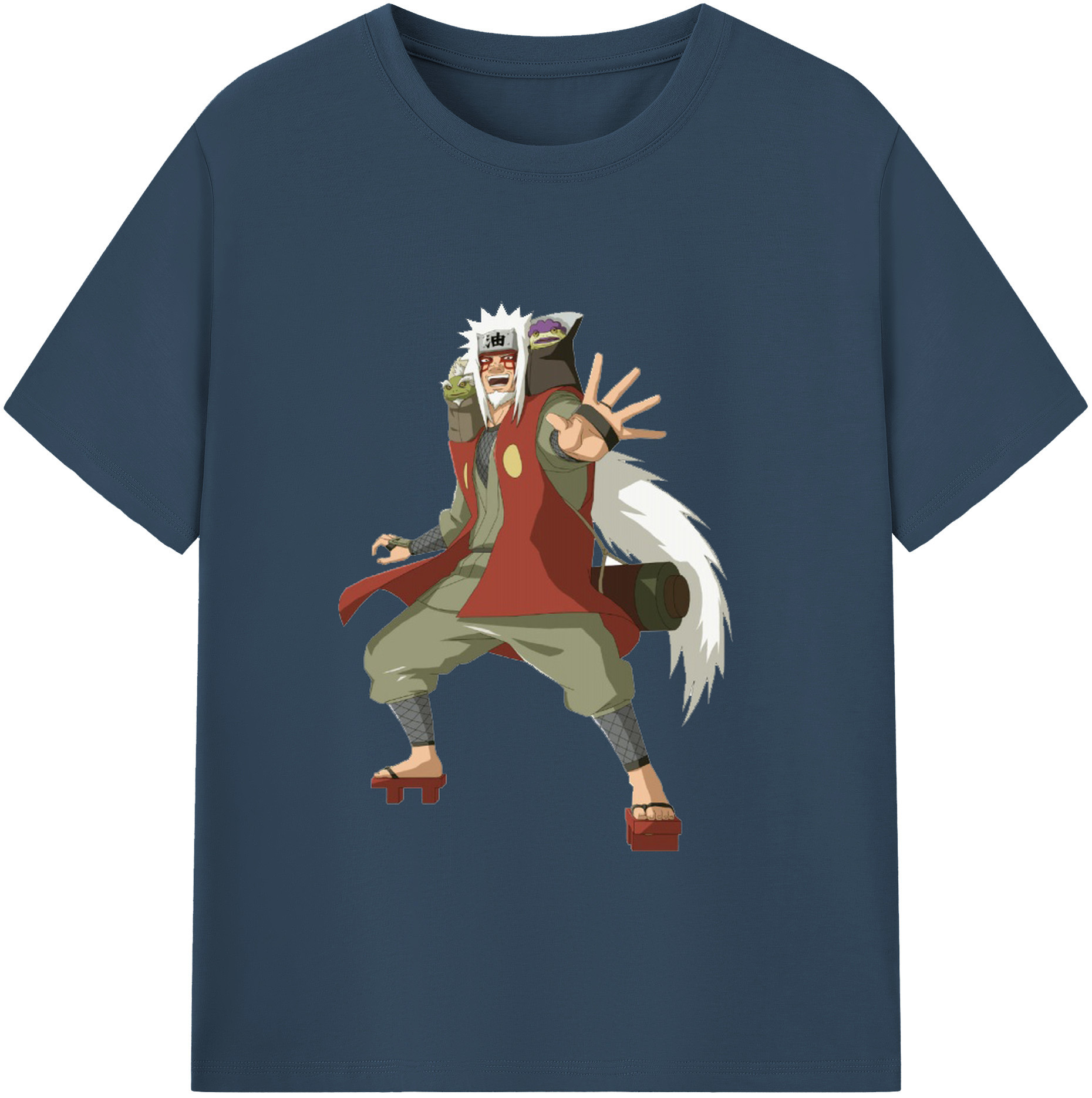 （画像用） NARUTO -ナルト- 自来也（じらいや） Jiraiya 綿100％ メンズ半袖Tシャツ｜肌触りやわらか＆通気性