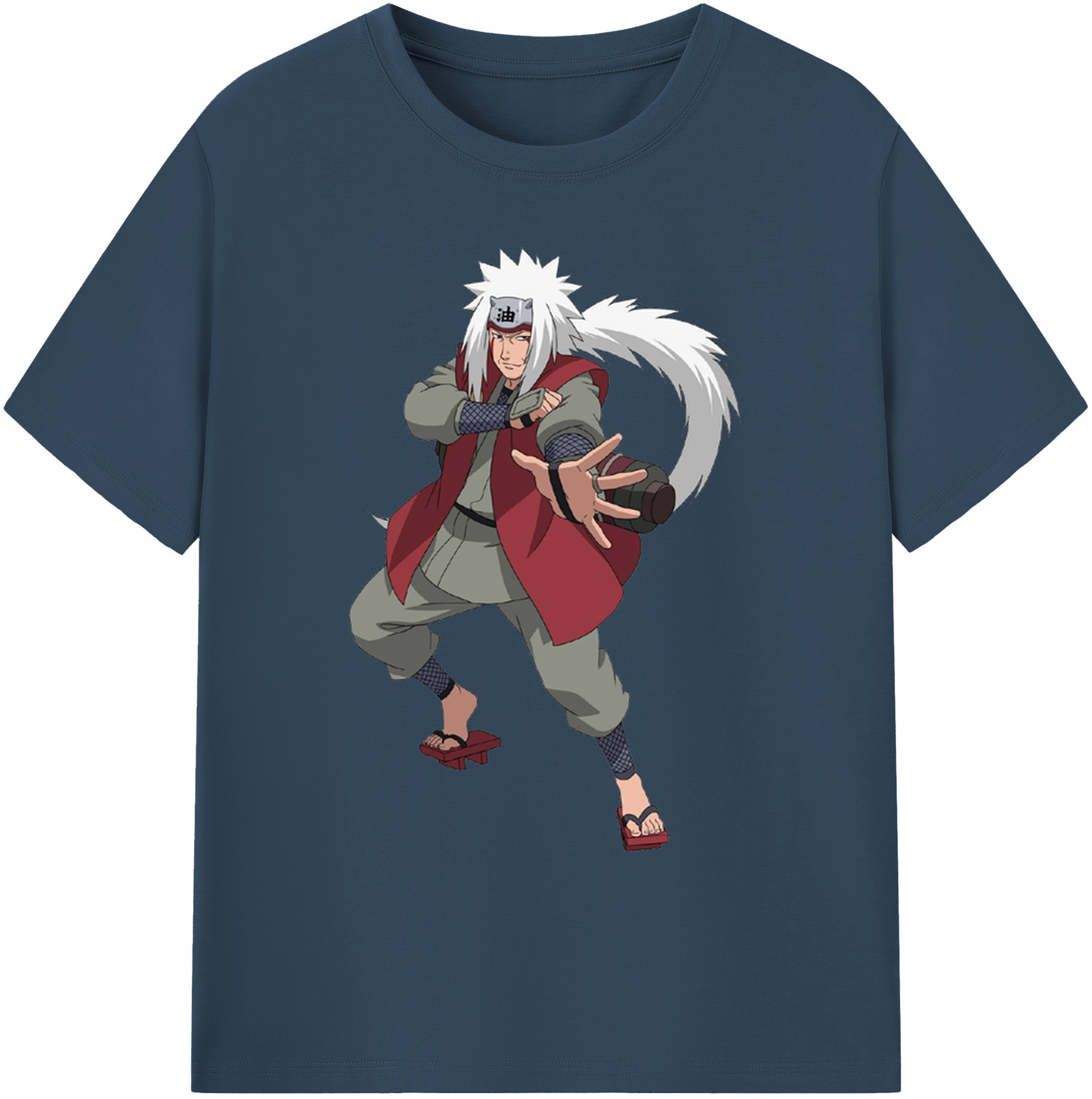 （画像用） NARUTO -ナルト- 自来也（じらいや） Jiraiya 綿100％ メンズ半袖Tシャツ｜肌触りやわらか＆通気性