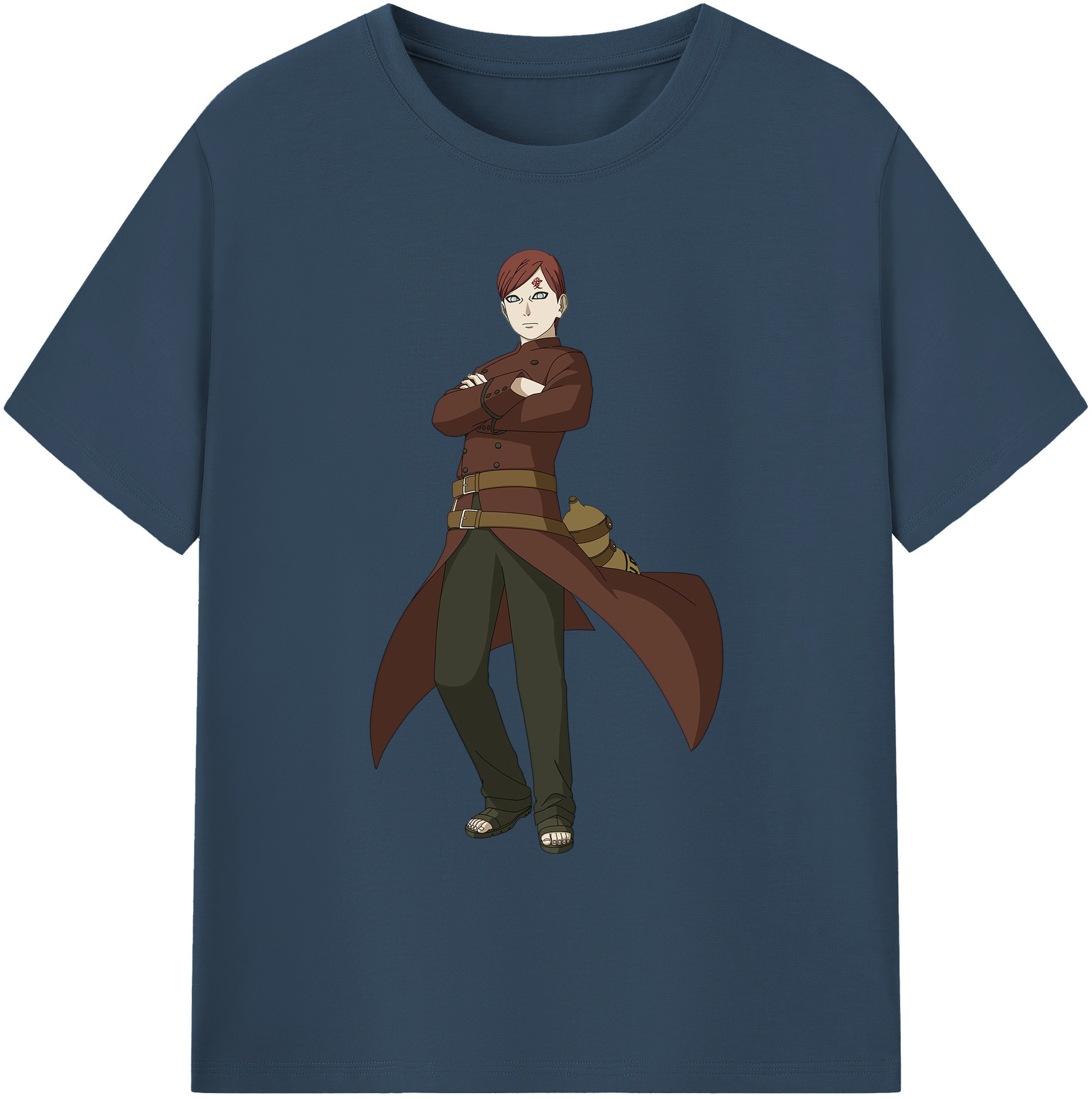 （画像用） NARUTO -ナルト- ガアラ Gaara 綿100％ メンズ半袖Tシャツ｜肌触りやわらか＆通気性