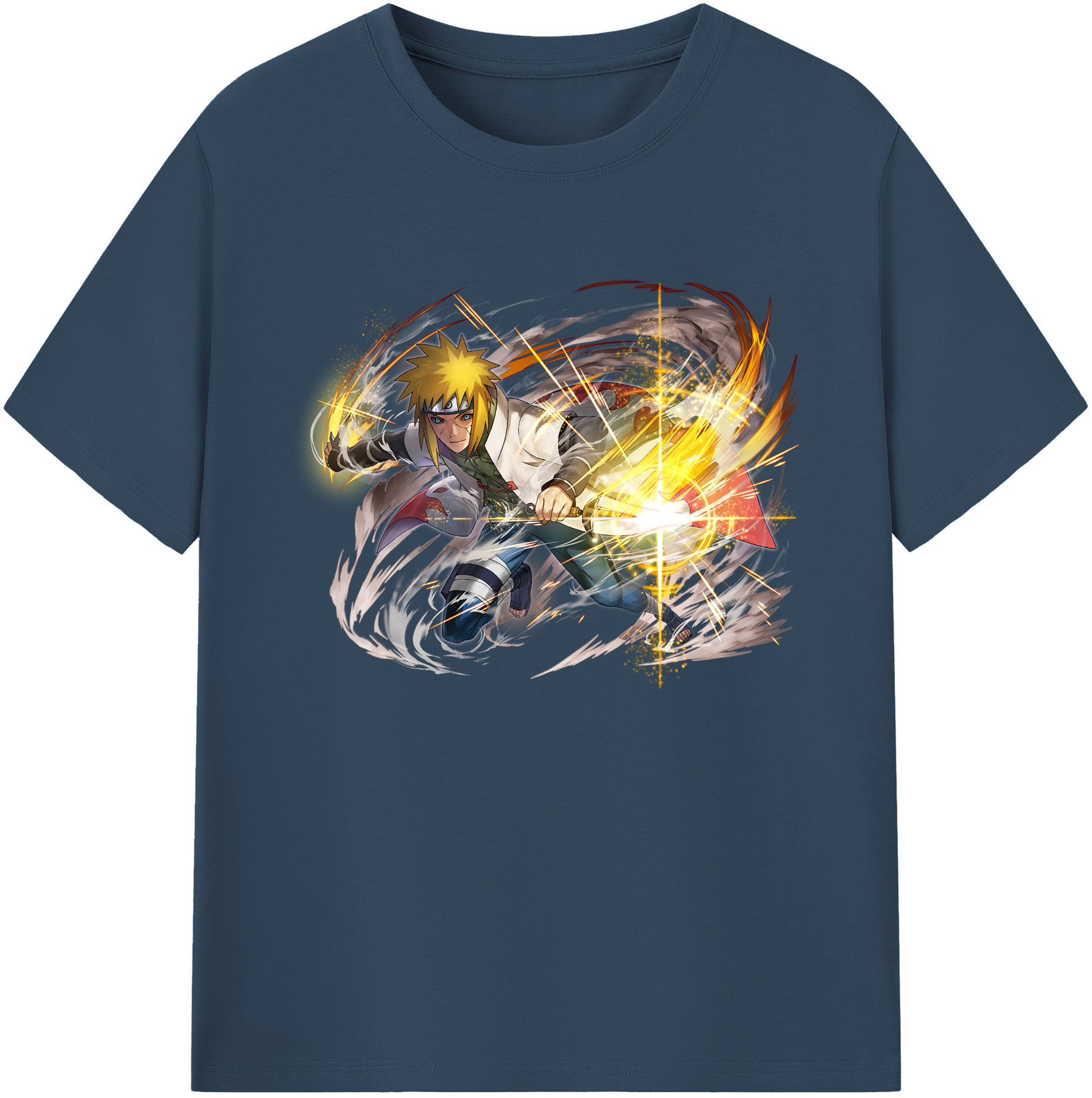 （画像用） NARUTO -ナルト- 波風 ミナト Namikaze Minato 綿100％ メンズ半袖Tシャツ｜肌触りやわらか＆通気性