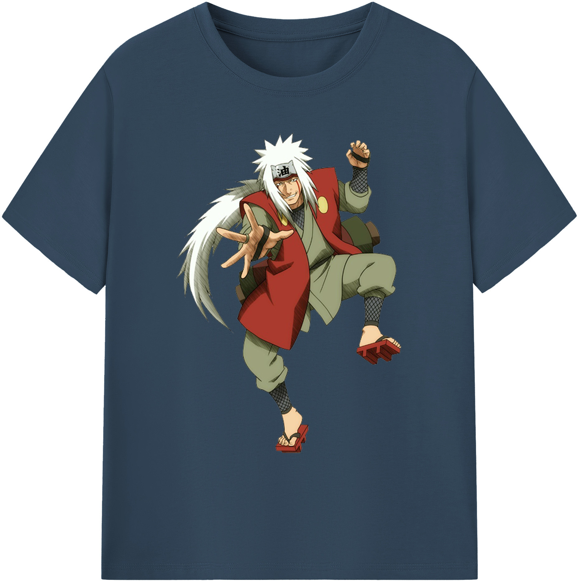 （画像用） NARUTO -ナルト- 自来也（じらいや） Jiraiya 綿100％ メンズ半袖Tシャツ｜肌触りやわらか＆通気性