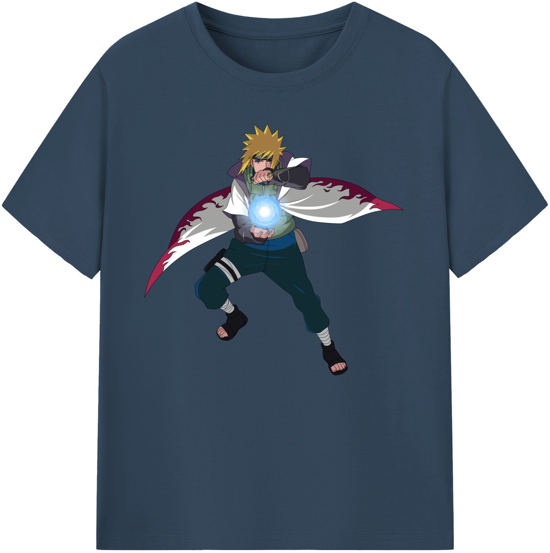 （画像用） NARUTO -ナルト- 波風 ミナト Namikaze Minato 綿100％ メンズ半袖Tシャツ｜肌触りやわらか＆通気性