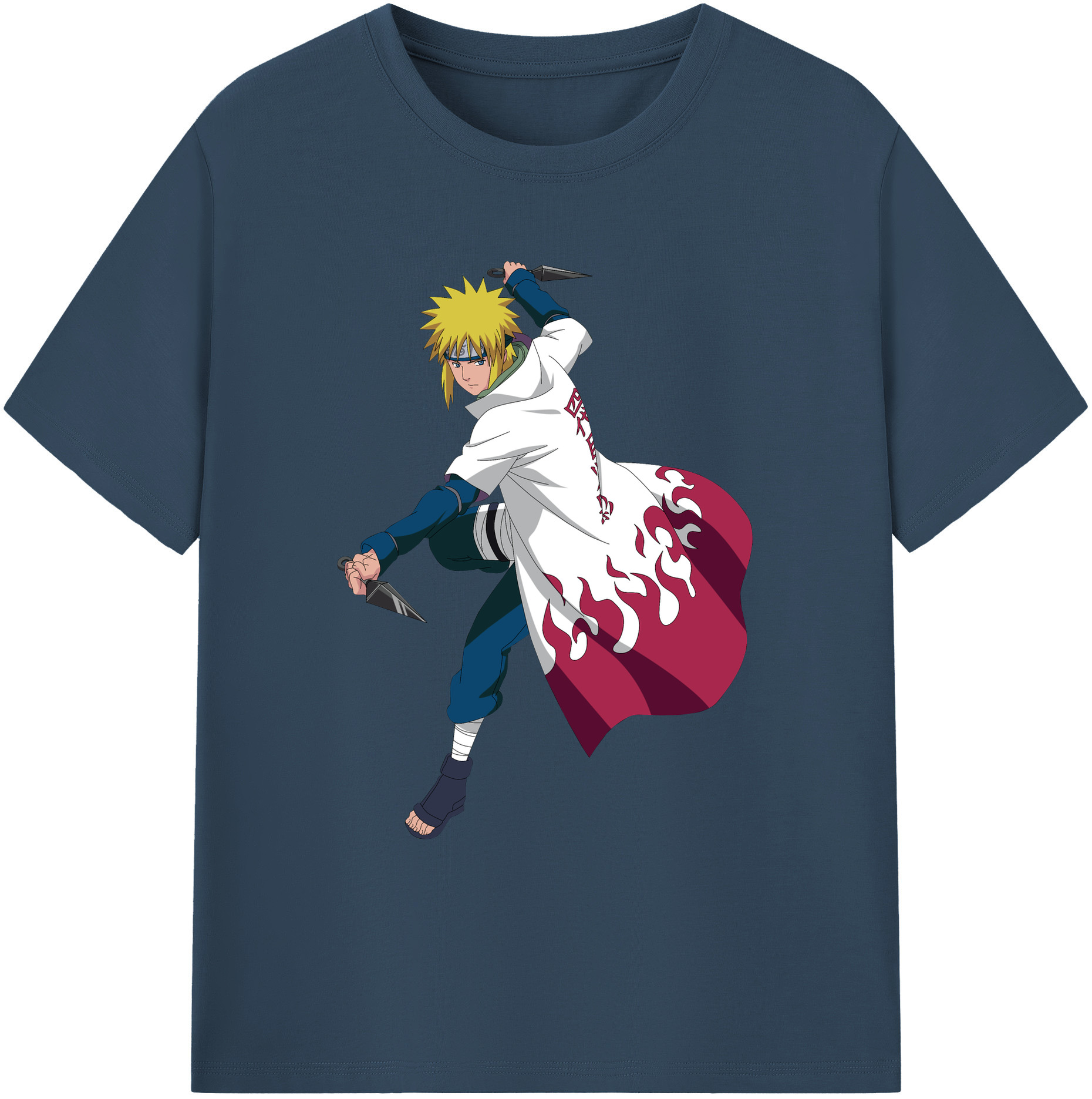 （画像用） NARUTO -ナルト- 波風 ミナト Namikaze Minato 綿100％ メンズ半袖Tシャツ｜肌触りやわらか＆通気性