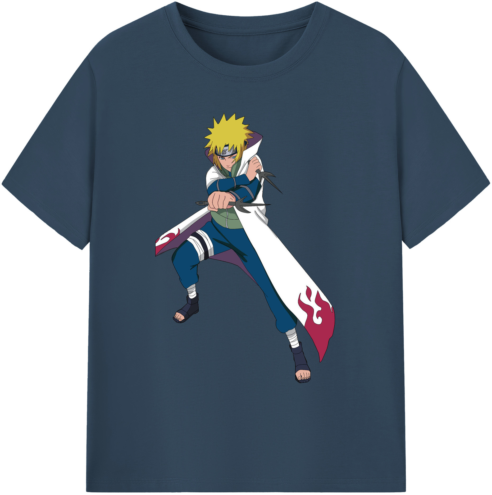 （画像用） NARUTO -ナルト- 波風 ミナト Namikaze Minato 綿100％ メンズ半袖Tシャツ｜肌触りやわらか＆通気性