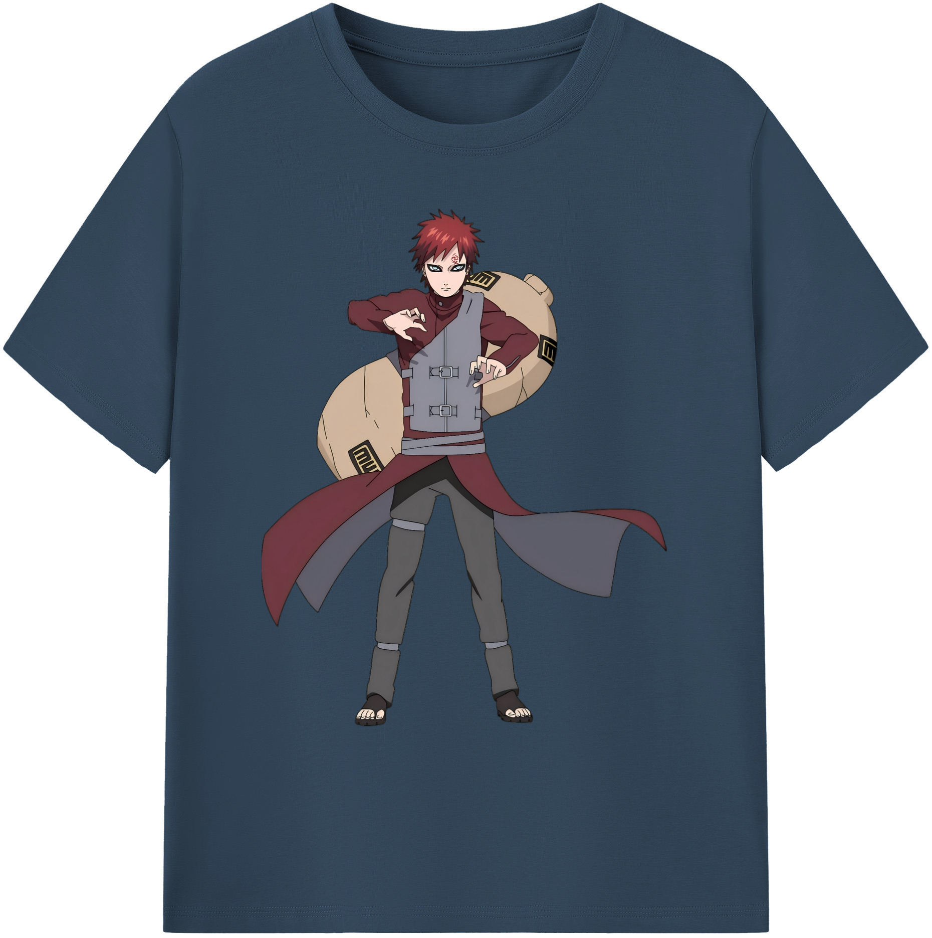 （画像用） NARUTO -ナルト- ガアラ Gaara 綿100％ メンズ半袖Tシャツ｜肌触りやわらか＆通気性
