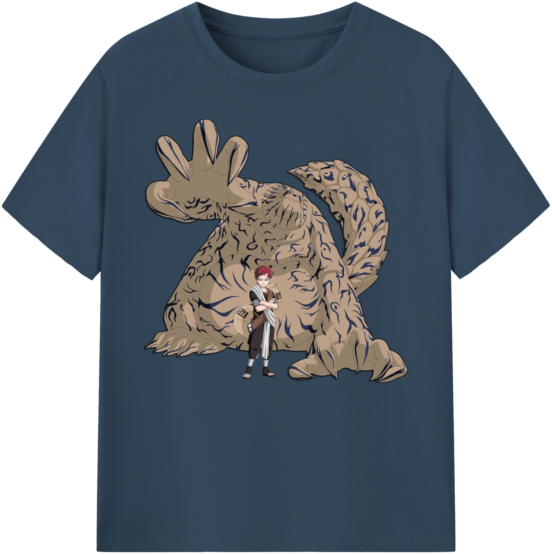 （画像用） NARUTO -ナルト- ガアラ Gaara 綿100％ メンズ半袖Tシャツ｜肌触りやわらか＆通気性