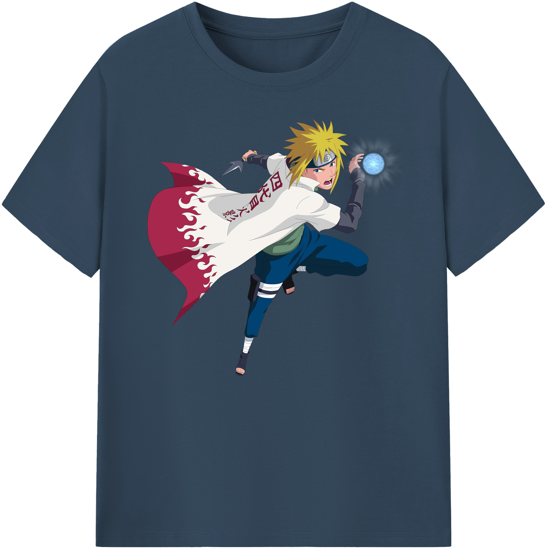 （画像用） NARUTO -ナルト- 波風 ミナト Namikaze Minato 綿100％ メンズ半袖Tシャツ｜肌触りやわらか＆通気性